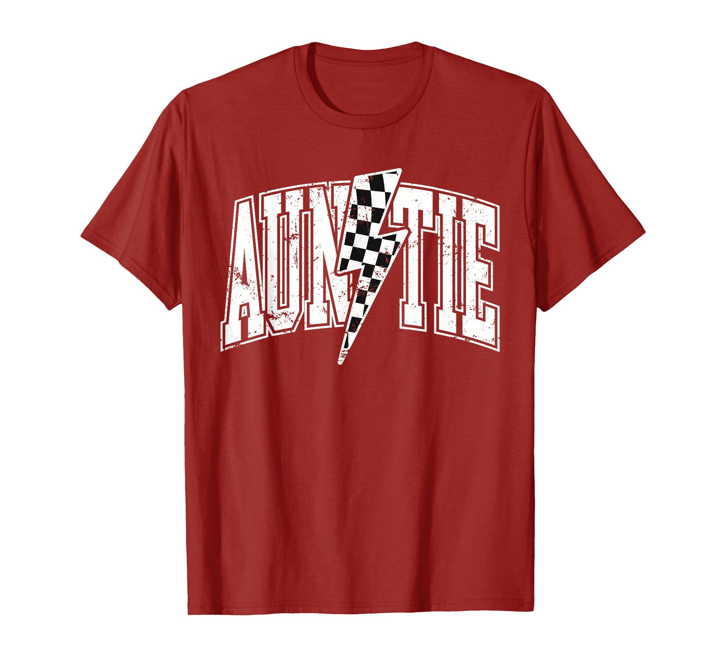Auntie Hosting Race Car Pit Crew Checkered Birthday Party T-Shirt