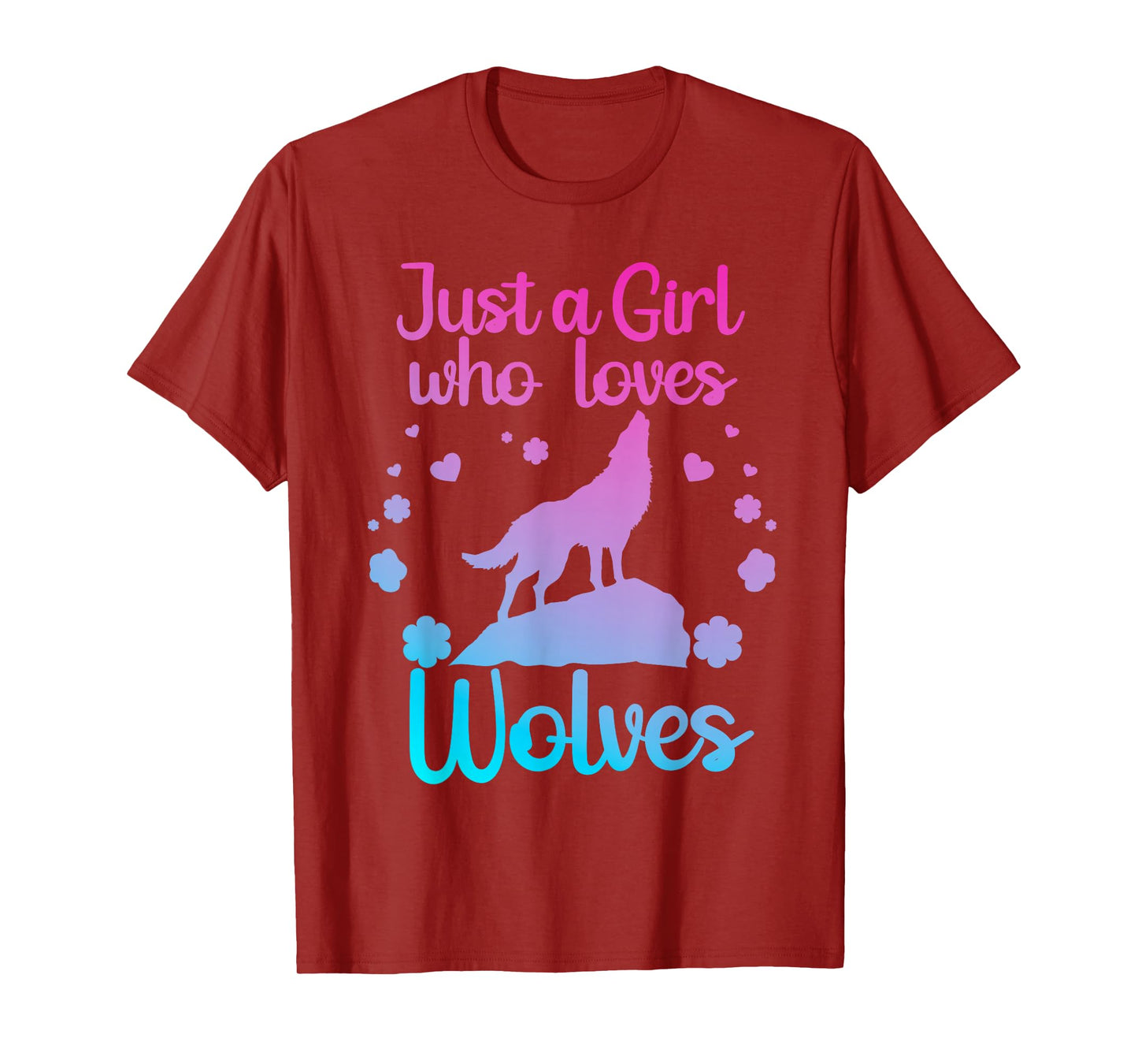 Cute Wolf Art for Women Girls Wof Pack Wolves Wolf Lover T-Shirt