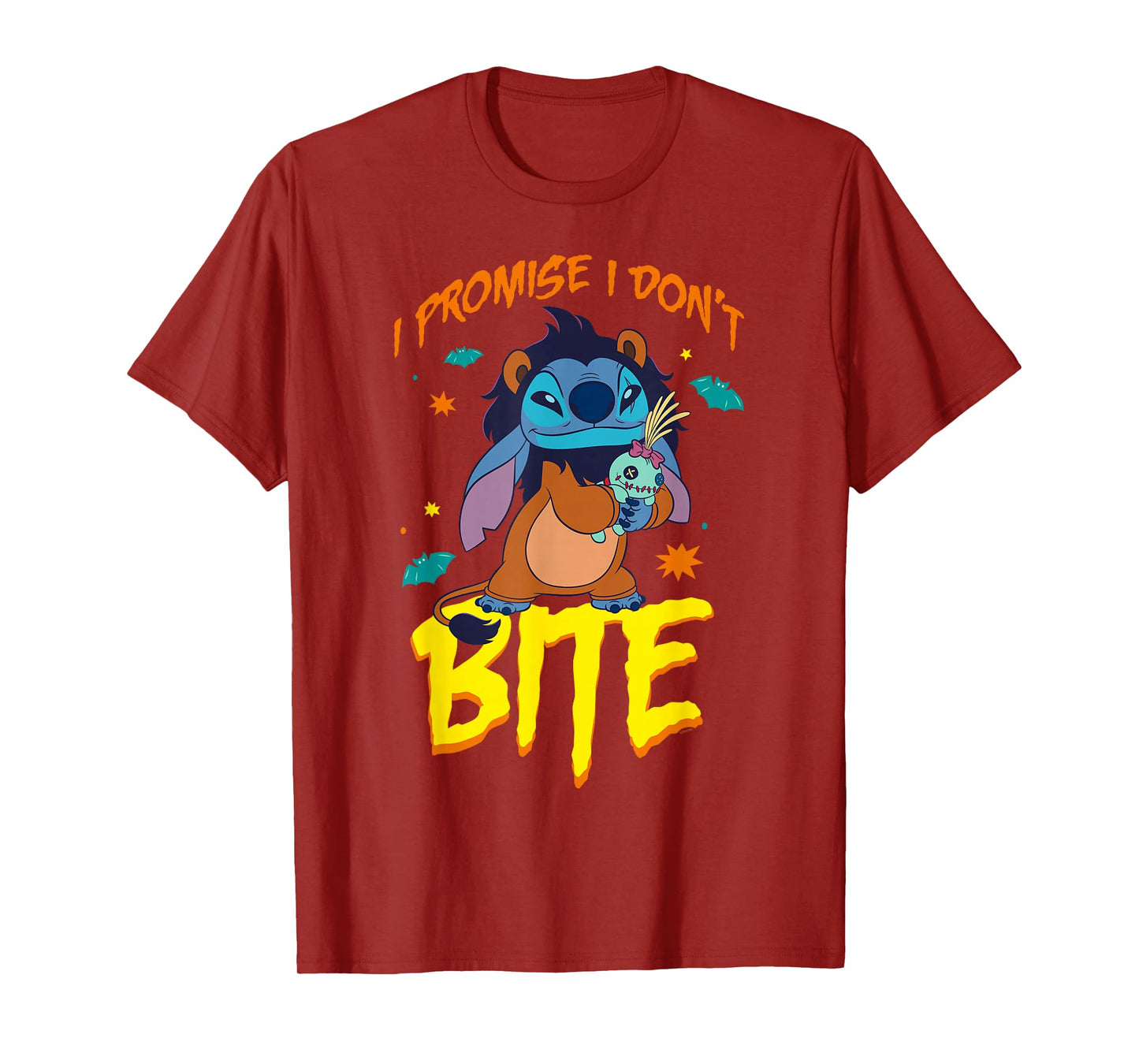Disney Stitch Scar Costume I Promise I Don't Bite Halloween T-Shirt