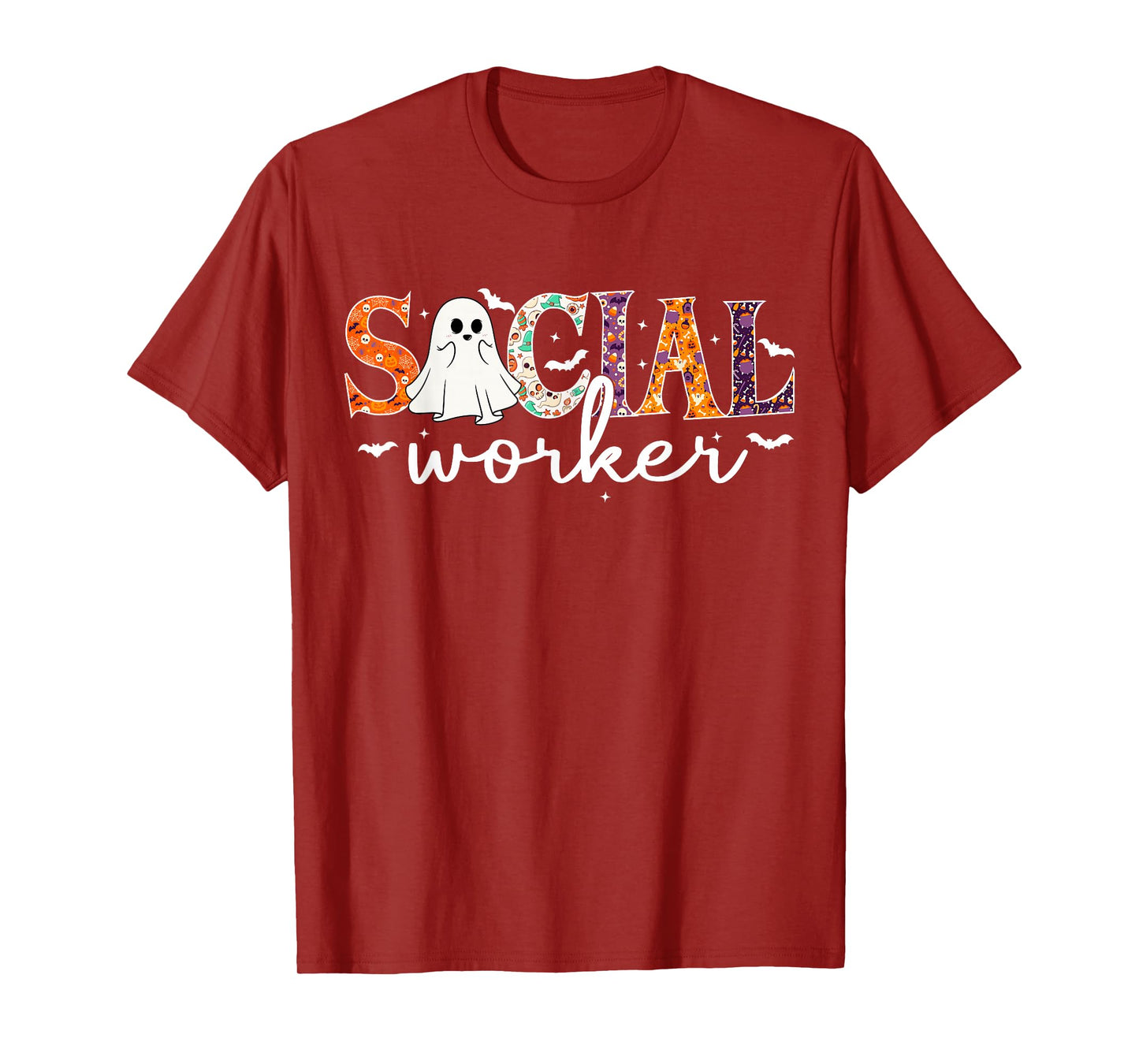 Social Worker Halloween Retro Ghost Halloween Social Worker T-Shirt