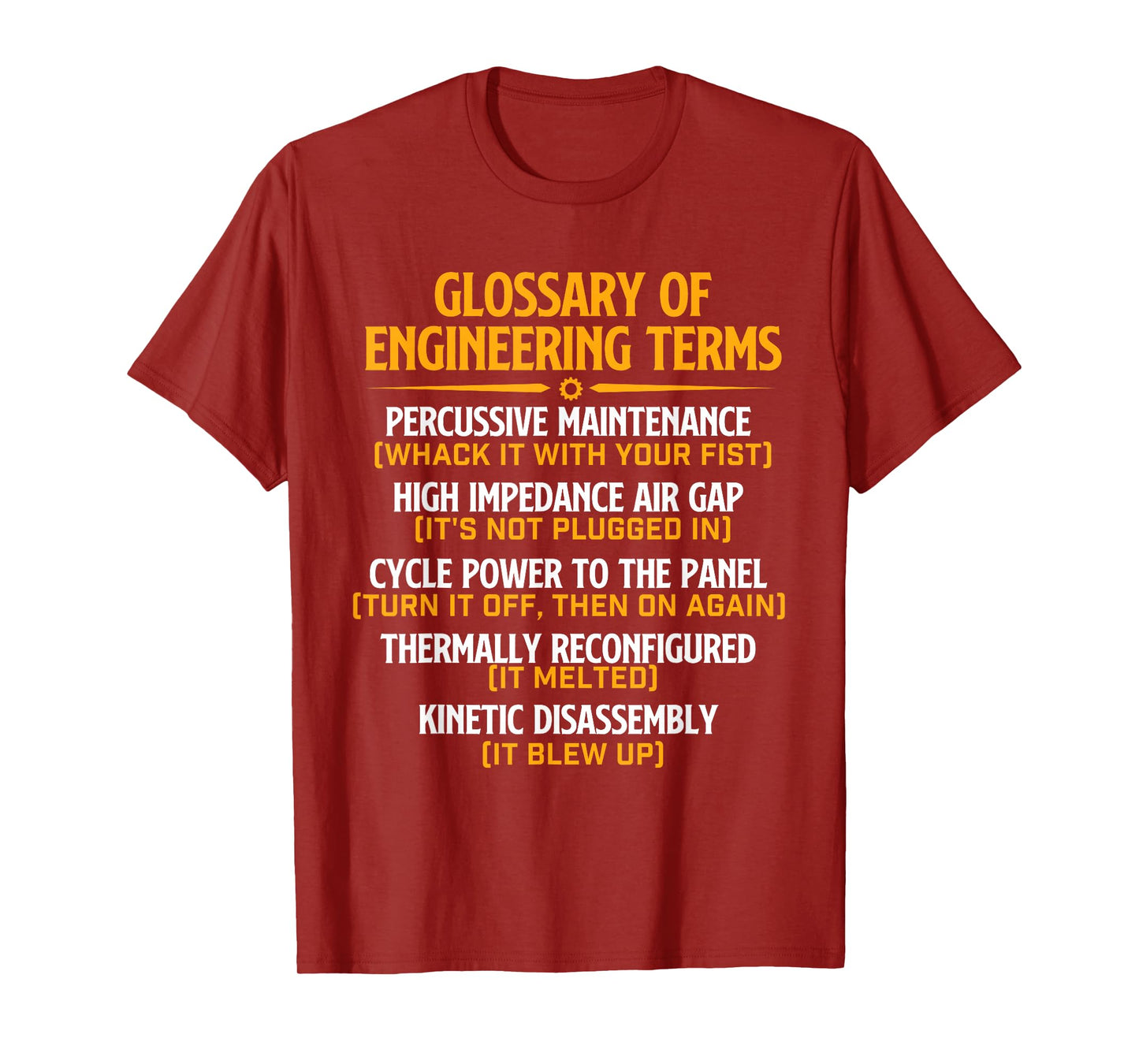 Glossary of Engineering Terms - Mechanical Engineer Science T-Shirt