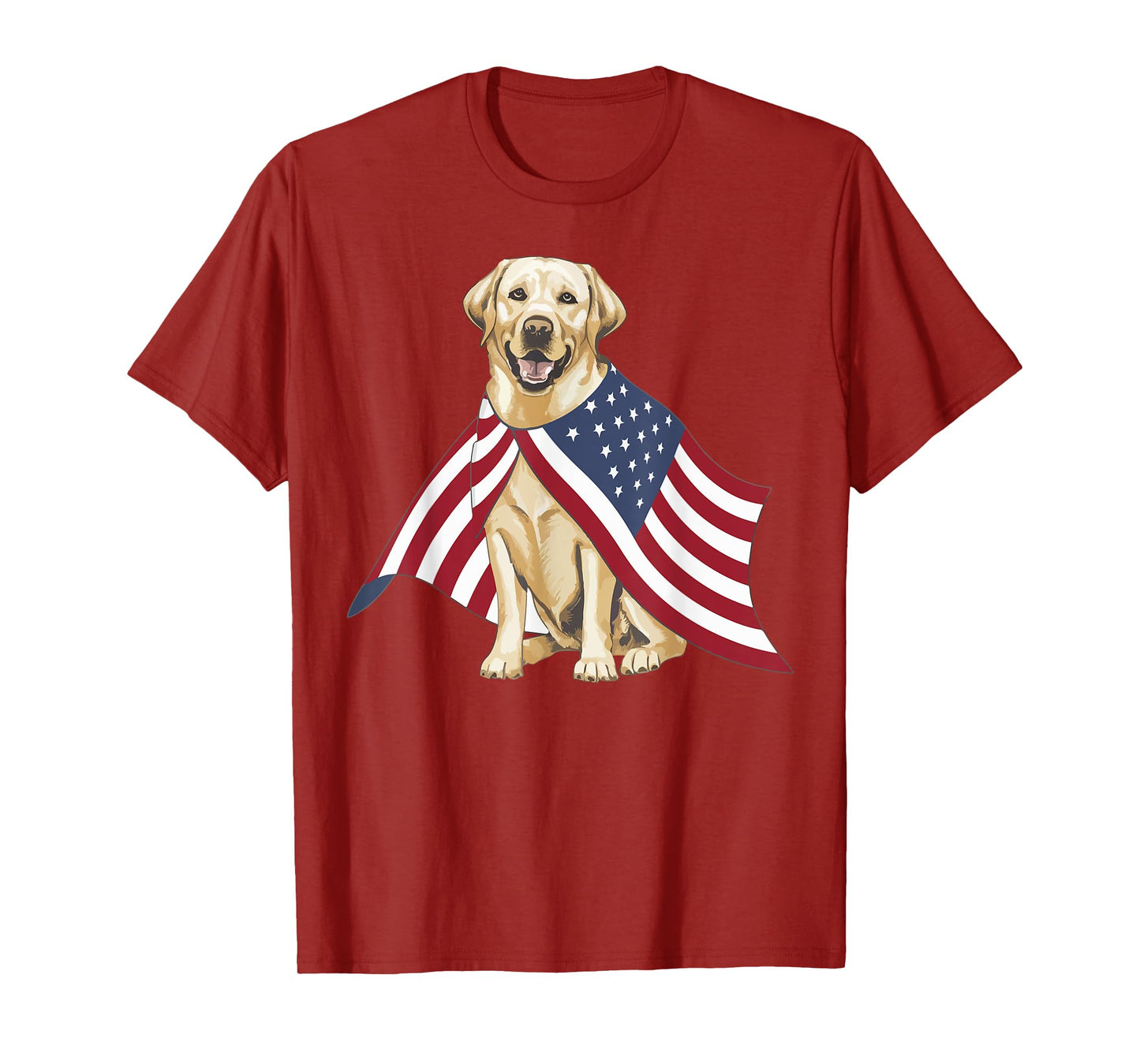 Yellow Labrador Labs Patriotic American Flag Dog 4th of July T-Shirt