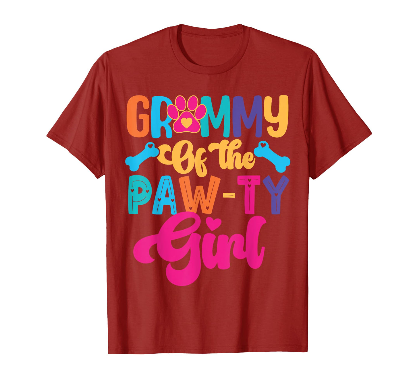 Grammy Of The Birthday Girl Dog Paw Family Matching Party T-Shirt