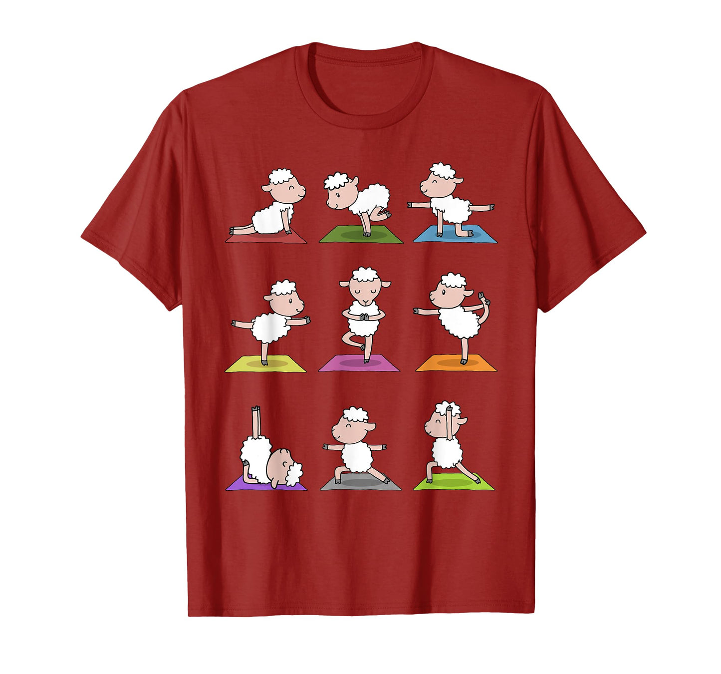 Sheep Yoga T-Shirt Funny Cute Sheeps In Yoga Poses Tee T-Shirt