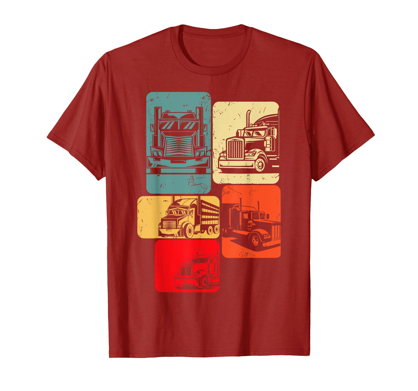 Trucker Semi Truck Men Kids Boys T-Shirt