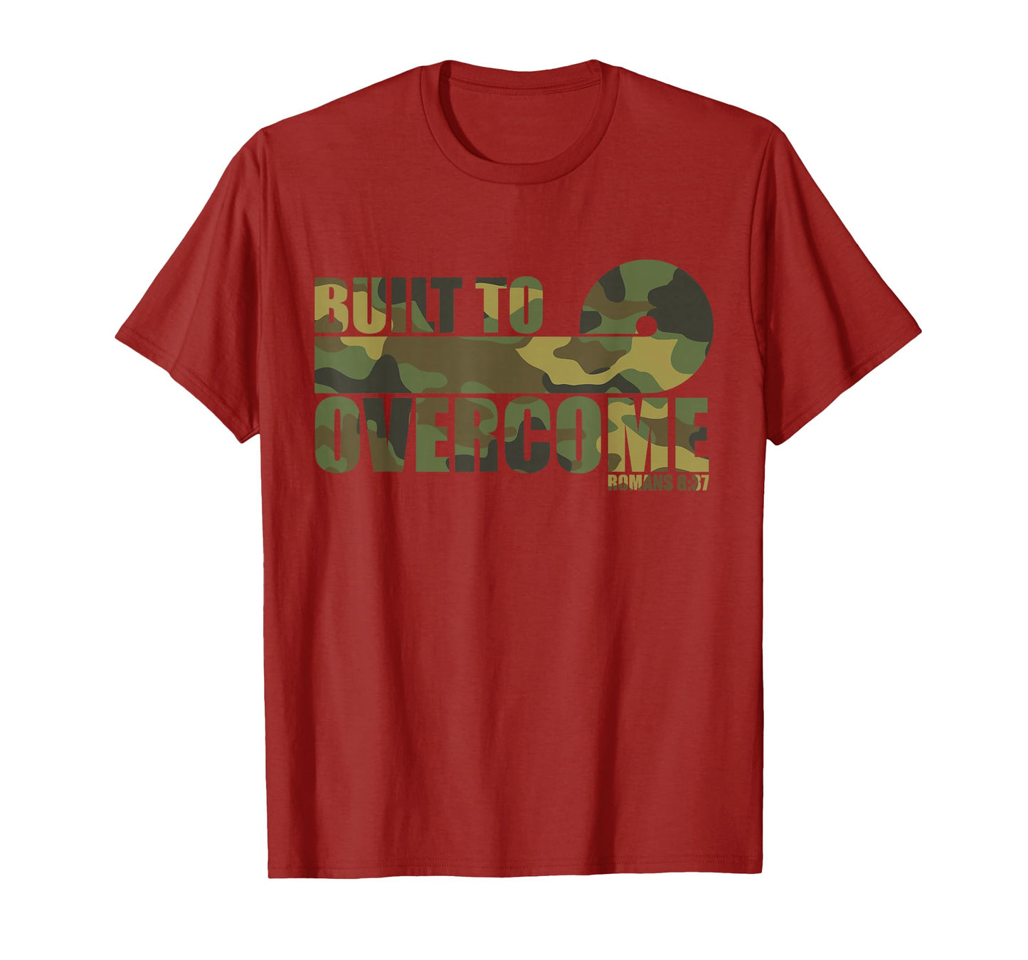 Built to Overcome Camo Scripture Gym Faith Christian Workout T-Shirt
