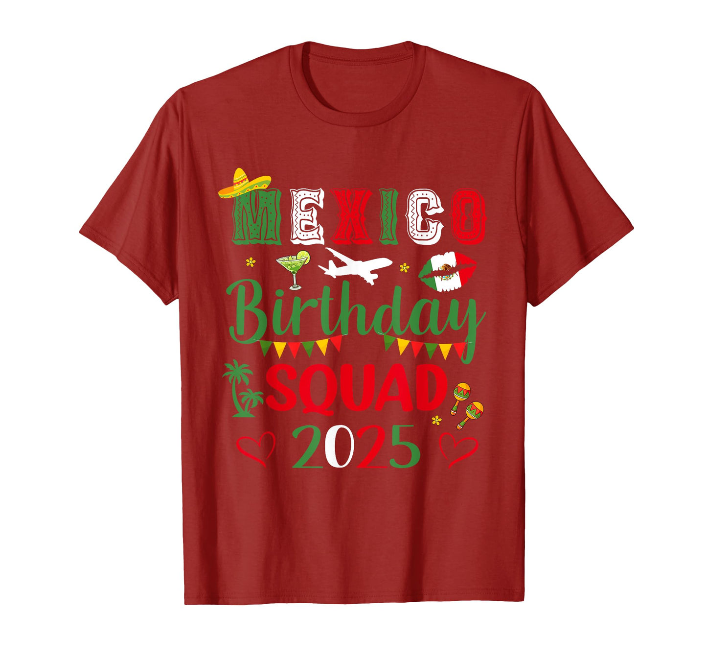 Mexico Birthday Squad 2025 Trip Party Vacay Matching T-Shirt
