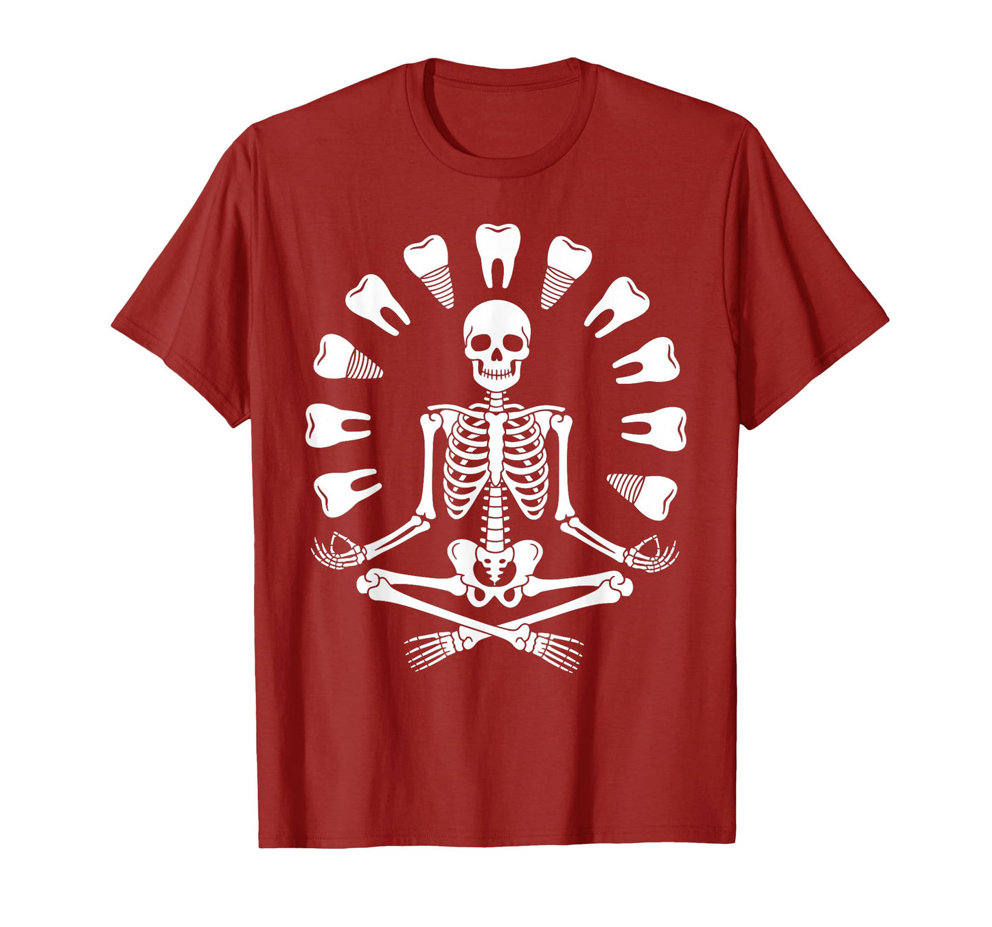 Funny Skeleton Yoga Dentist Tooth Dental Hygienist Halloween T-Shirt