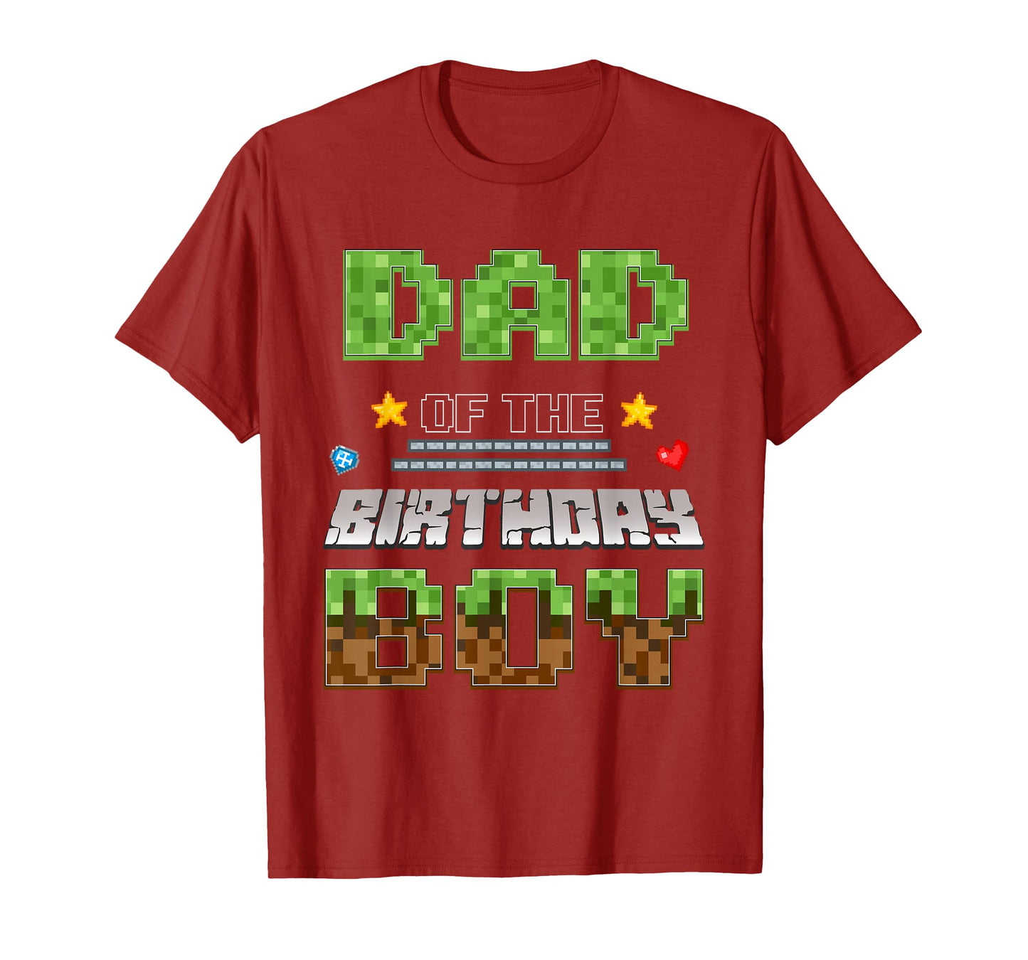 Dad of The Birthday Boy Video Gamer Pixel Birthday Party T-Shirt