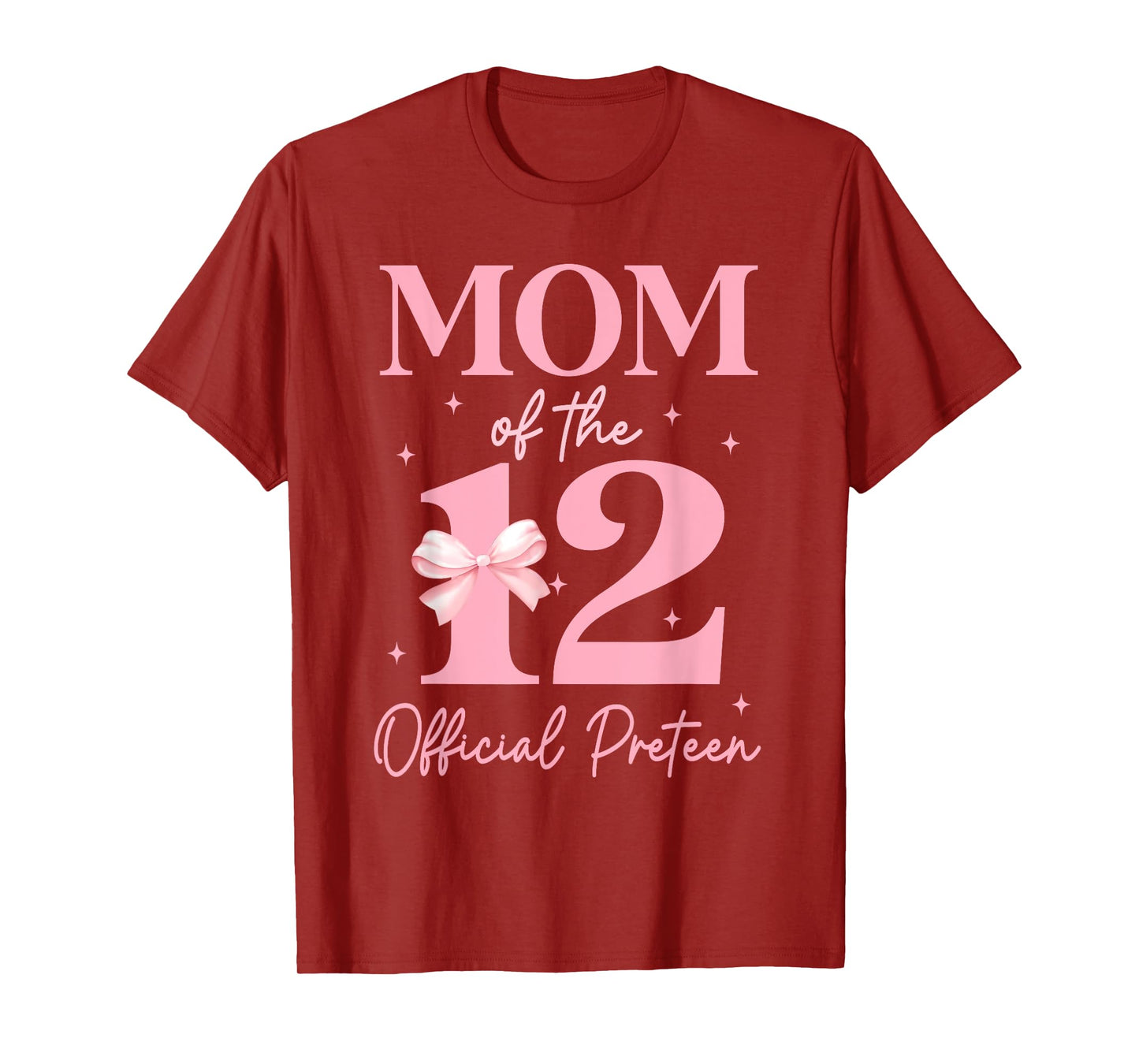 Mom of the 12 Official Pre-Teen Birthday Girl 12th Bow T-Shirt