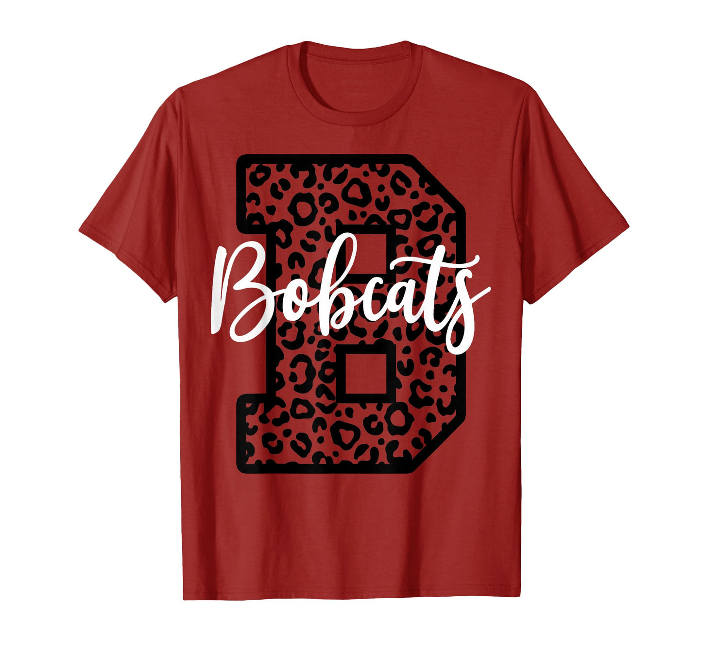 Bobcats School Spirit Leopard Sport Fan Game Day T-Shirt