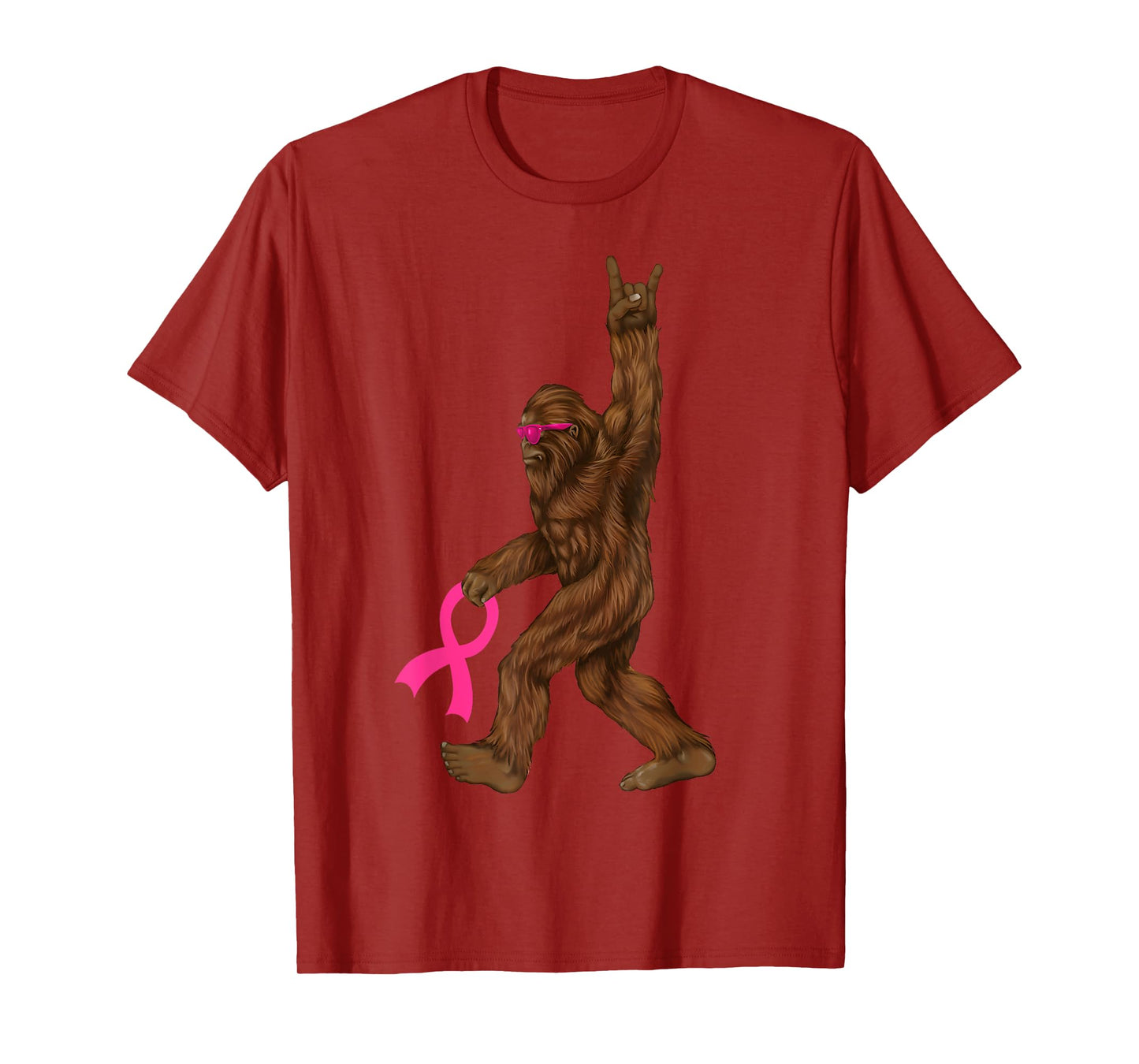 Bigfoot Breast Cancer Funny Sasquatch Pink Ribbon T-Shirt