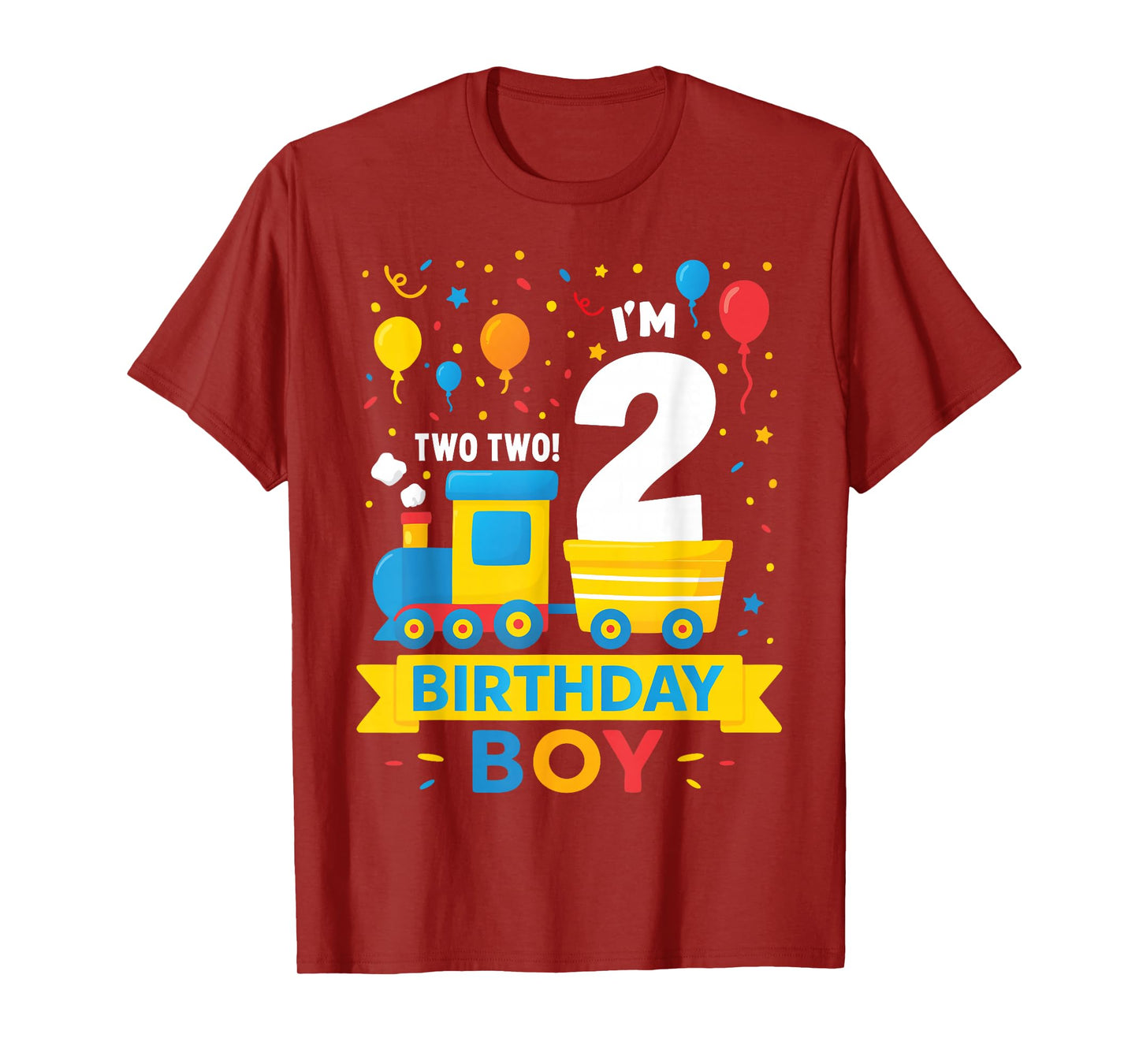 Two 2yr 2nd Kids Boys Girls Train Birthday Boy 2 Years Old T-Shirt