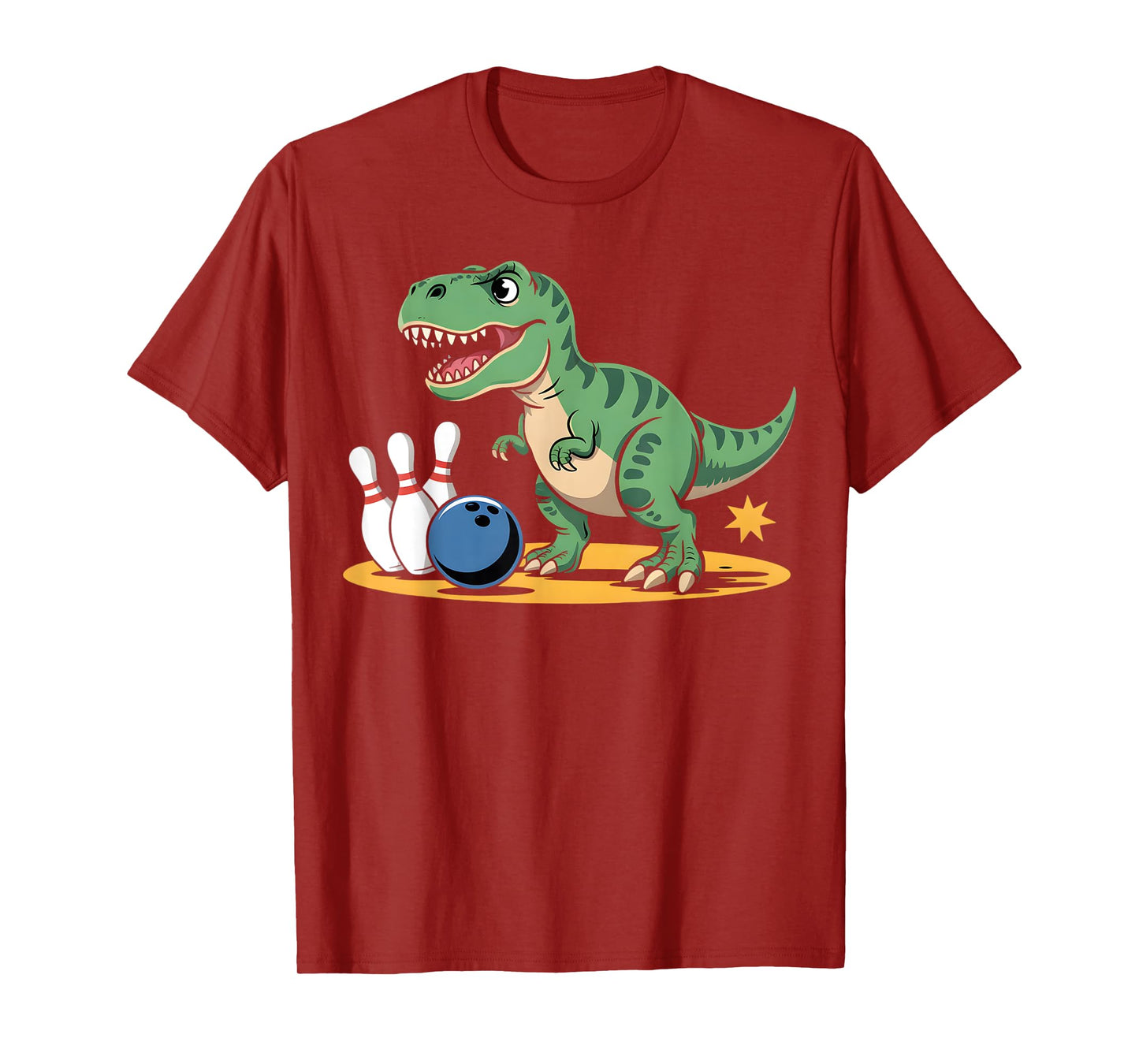 Bowling Dinosaur T Rex Cute Graphic Kids Toddler Boys Bowler T-Shirt