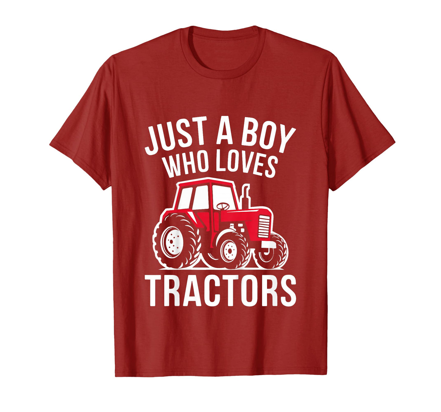 Kids Just A Boy Who Loves Tractors Shirt Kids Toddler Boy Tractor T-Shirt