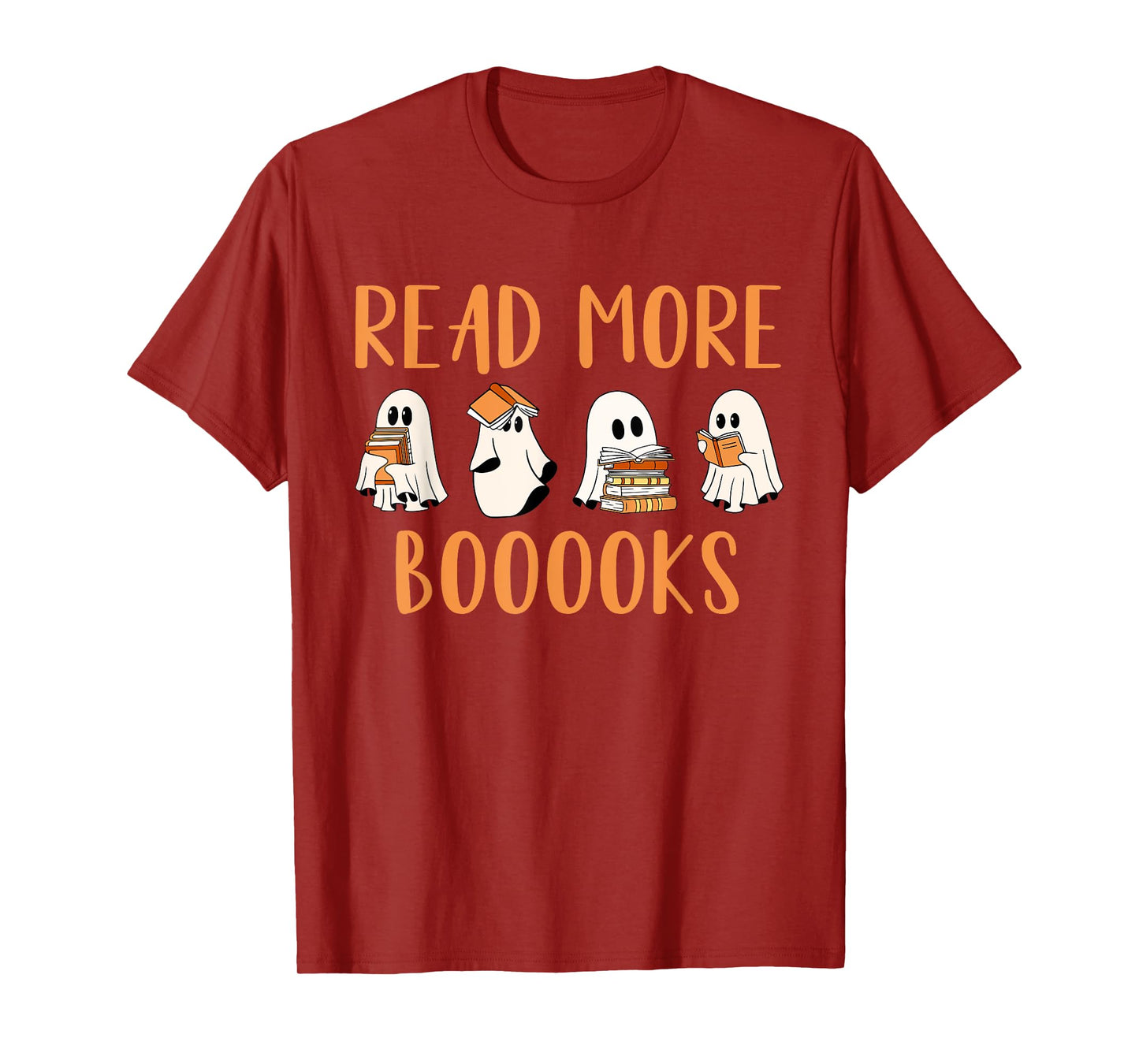 Cute Booooks Ghost Read More Books Funny Teacher Halloween T-Shirt