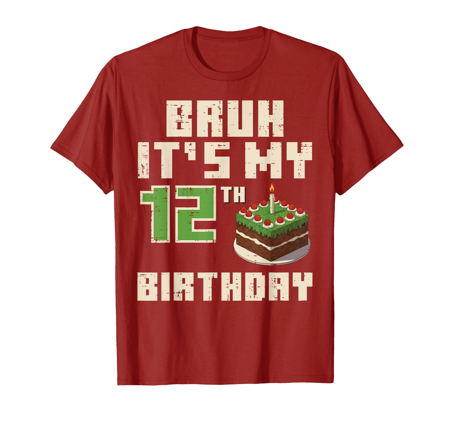 12th Birthday Pixel Gamer 12 Year Old Gamer Bday Boys Kids T-Shirt