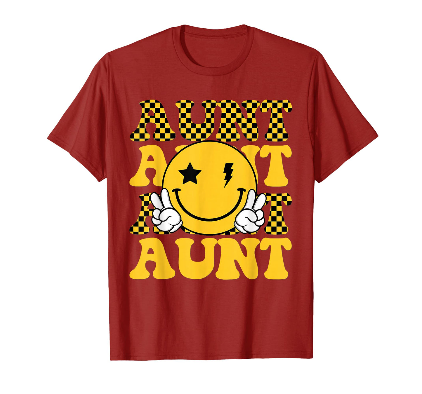 Aunt One Happy Dude 1st Smile Face Birthday Family Matching T-Shirt