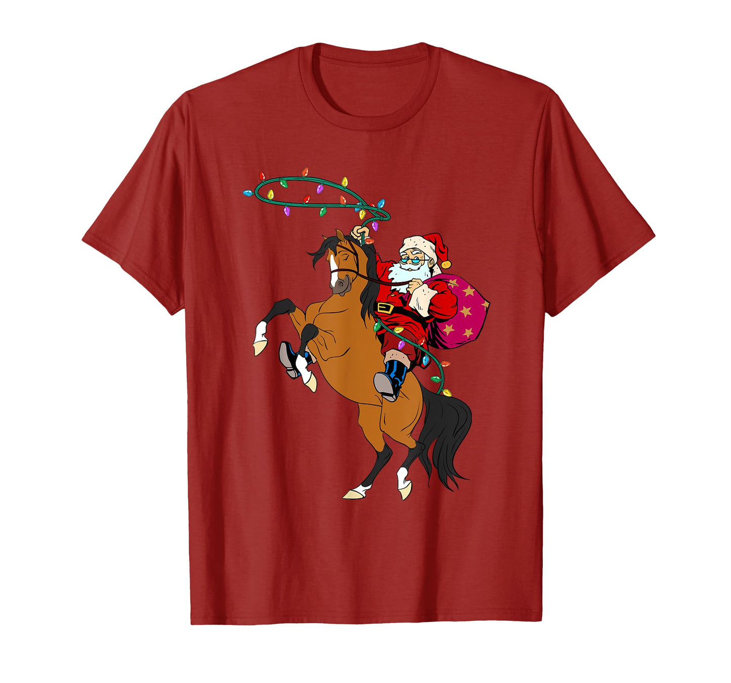 Cowboy Santa Claus Riding A Horse Christmas Cowboy Kids Boys T-Shirt