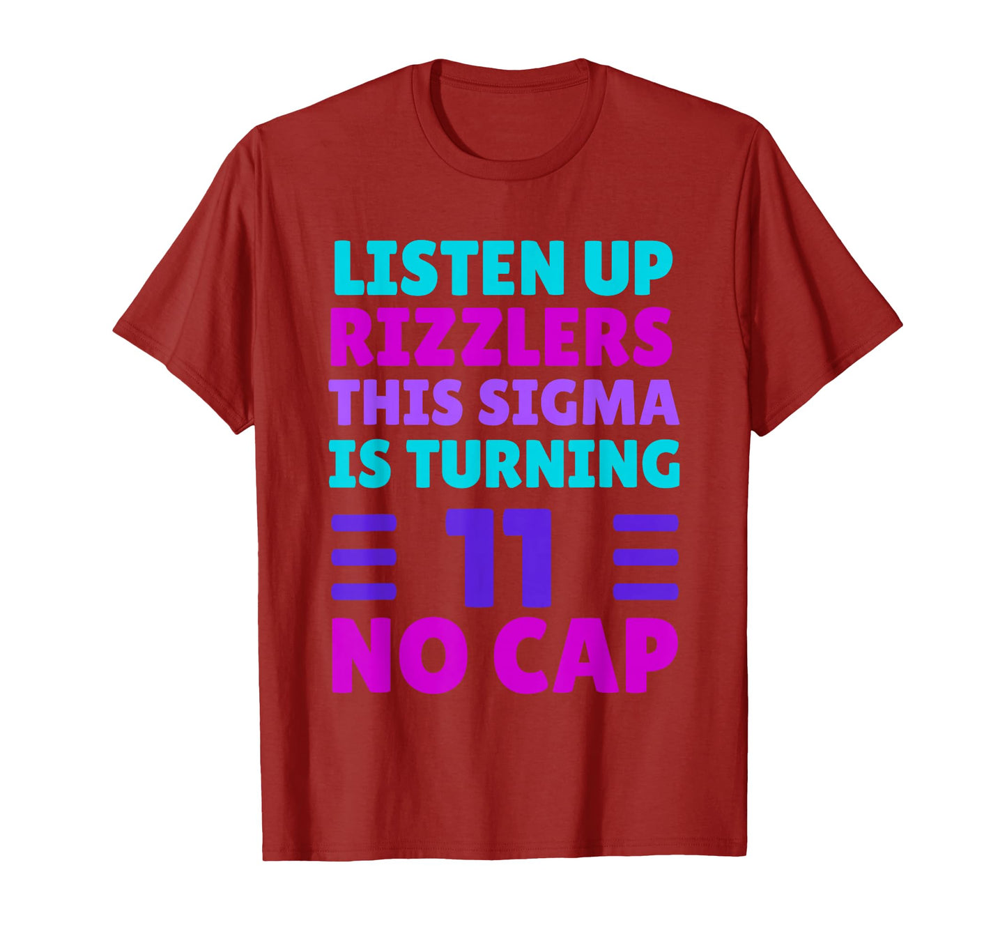 Funny 11 Year Old Birthday Shirt - Rizz, Sigma, Brain Rot T-Shirt