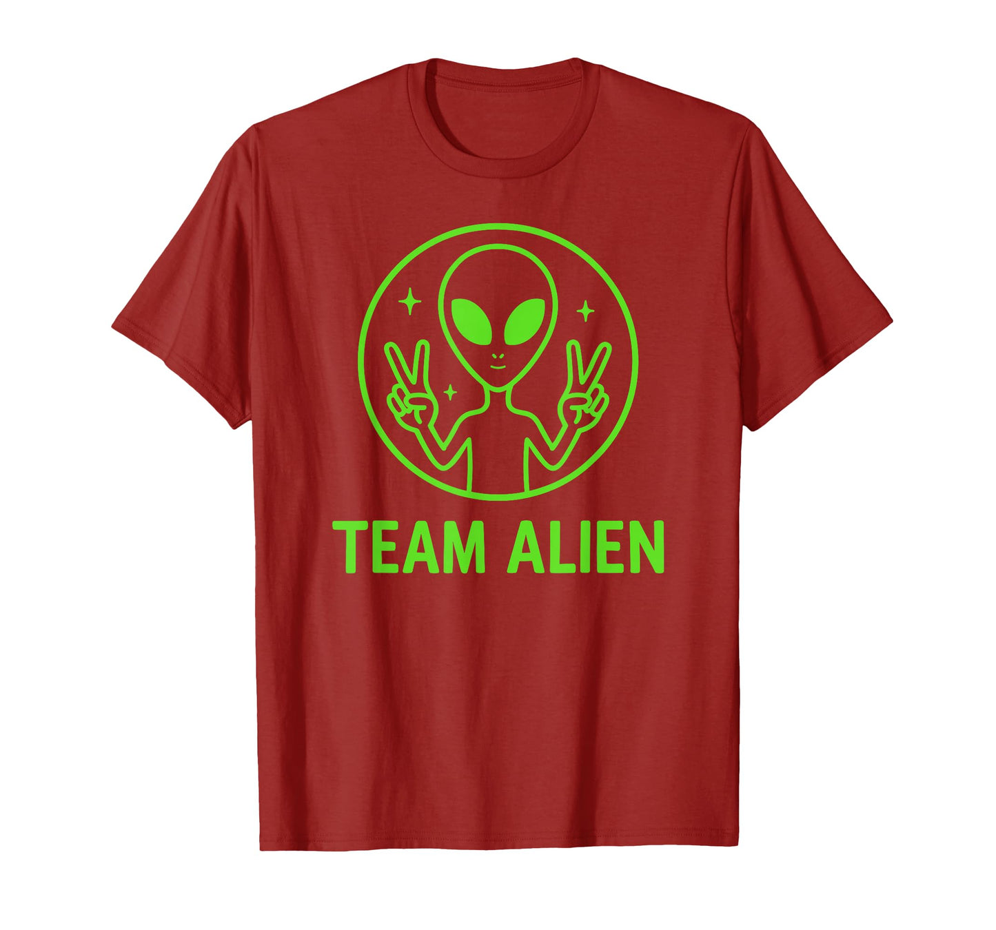 Team Alien – Funny Green Extraterrestrial Peace Sign Cartoon T-Shirt
