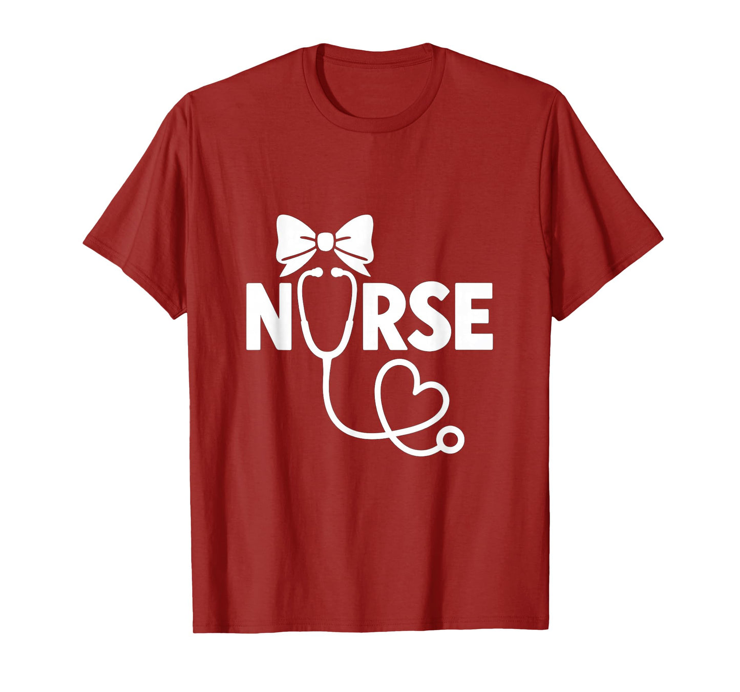 Coquette Bow Nurse Stethoscope Heart Nursing Doctor T-Shirt