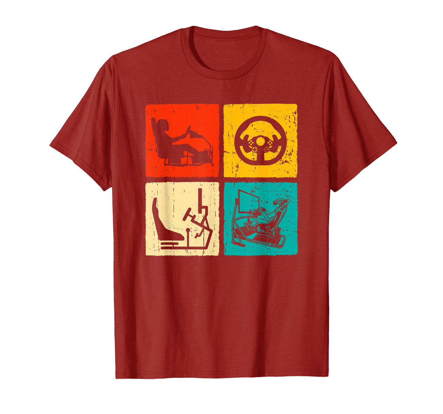 Sim Racing Retro Vintage Simulator Cockpit Racer Experience T-Shirt