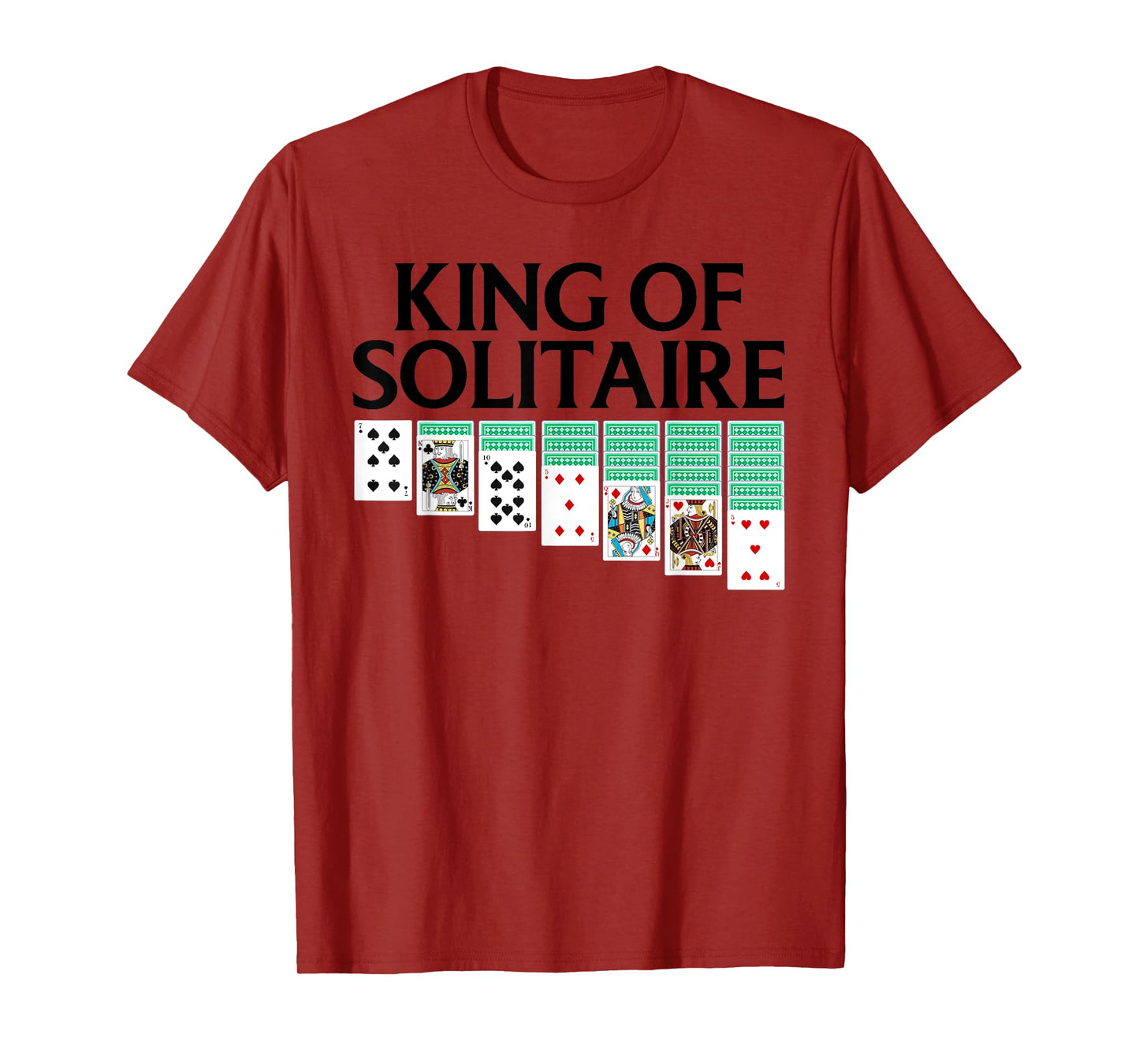 Funny King of Solitaire Art For Men Grandpa Solitaire Player T-Shirt