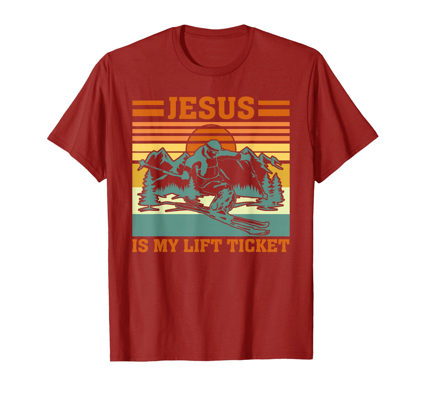 Jesus is My Lift Ticket Vintage Faith Sport Quote T-Shirt