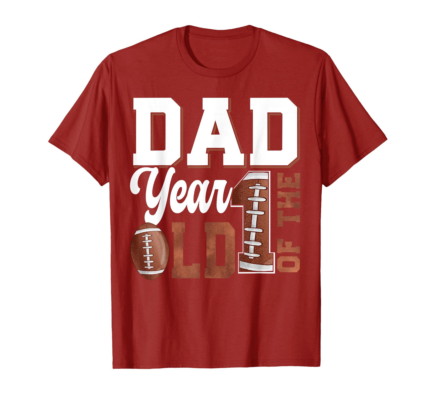 Dad of the 1 Year old Football 1st Year Down Birthday Party T-Shirt