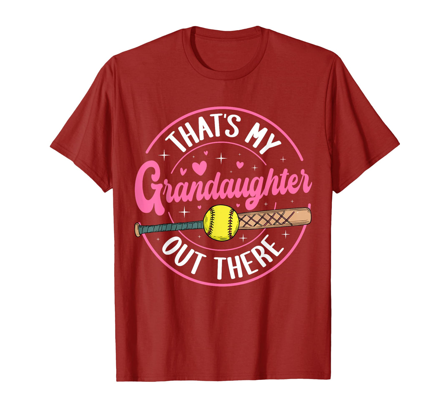 Proud Softball Grandma Cute Granddaughter Support Design T-Shirt