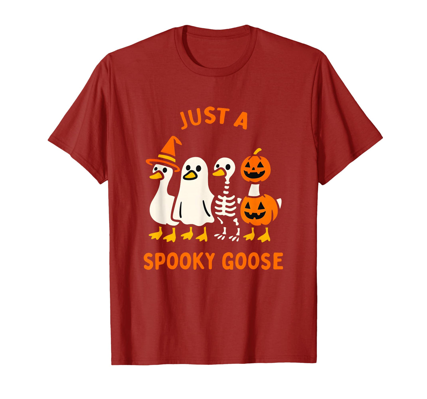Just a Spooky Goose Silly Halloween Costume Funny Women Kids T-Shirt
