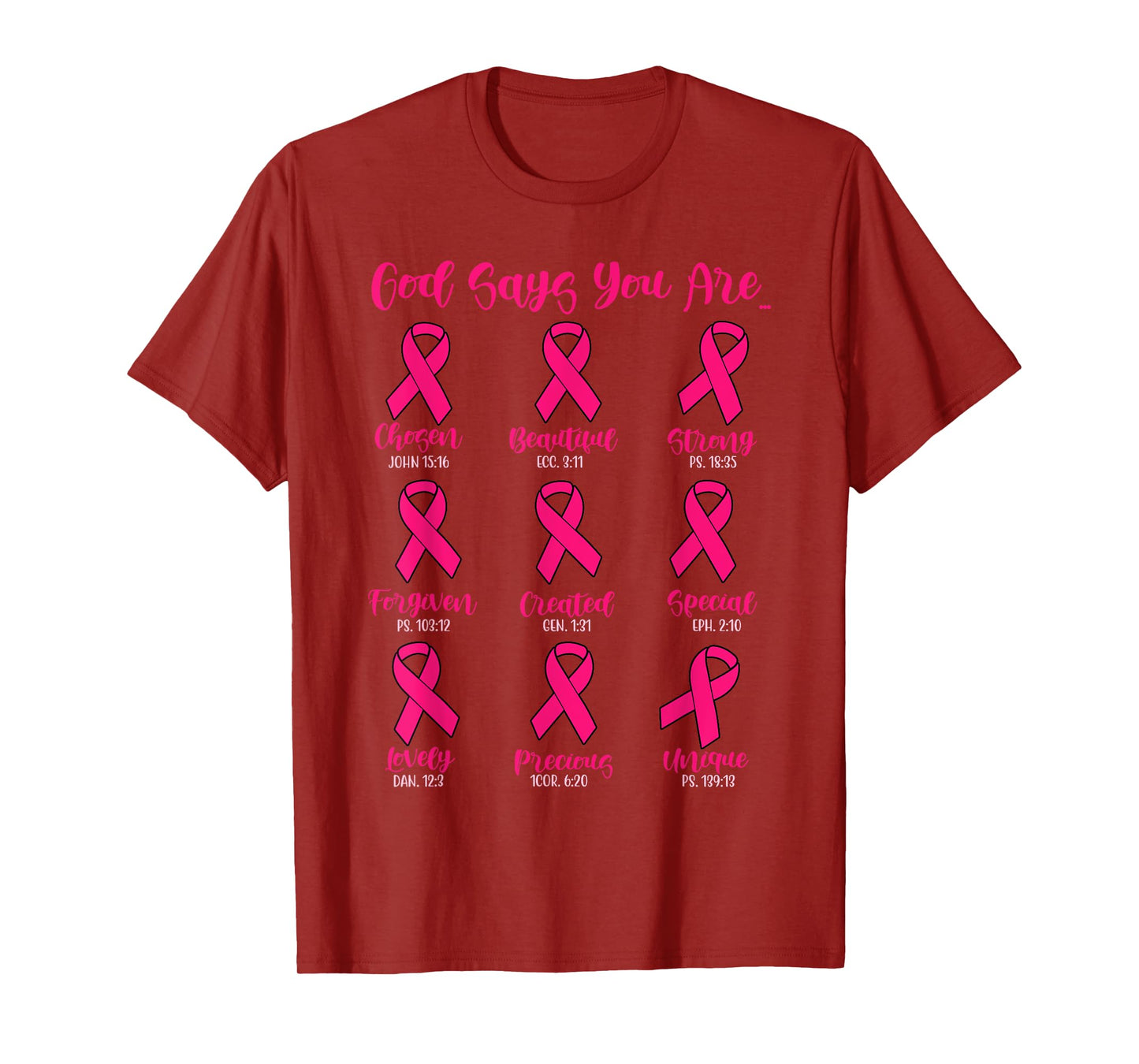 God Says You are Christian Breast Cancer Survivor Religious T-Shirt