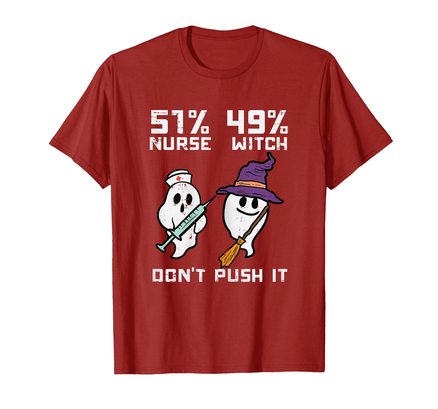 Halloween 51 Percent Nurse Witch Fun Costume Scrub Top Women T-Shirt