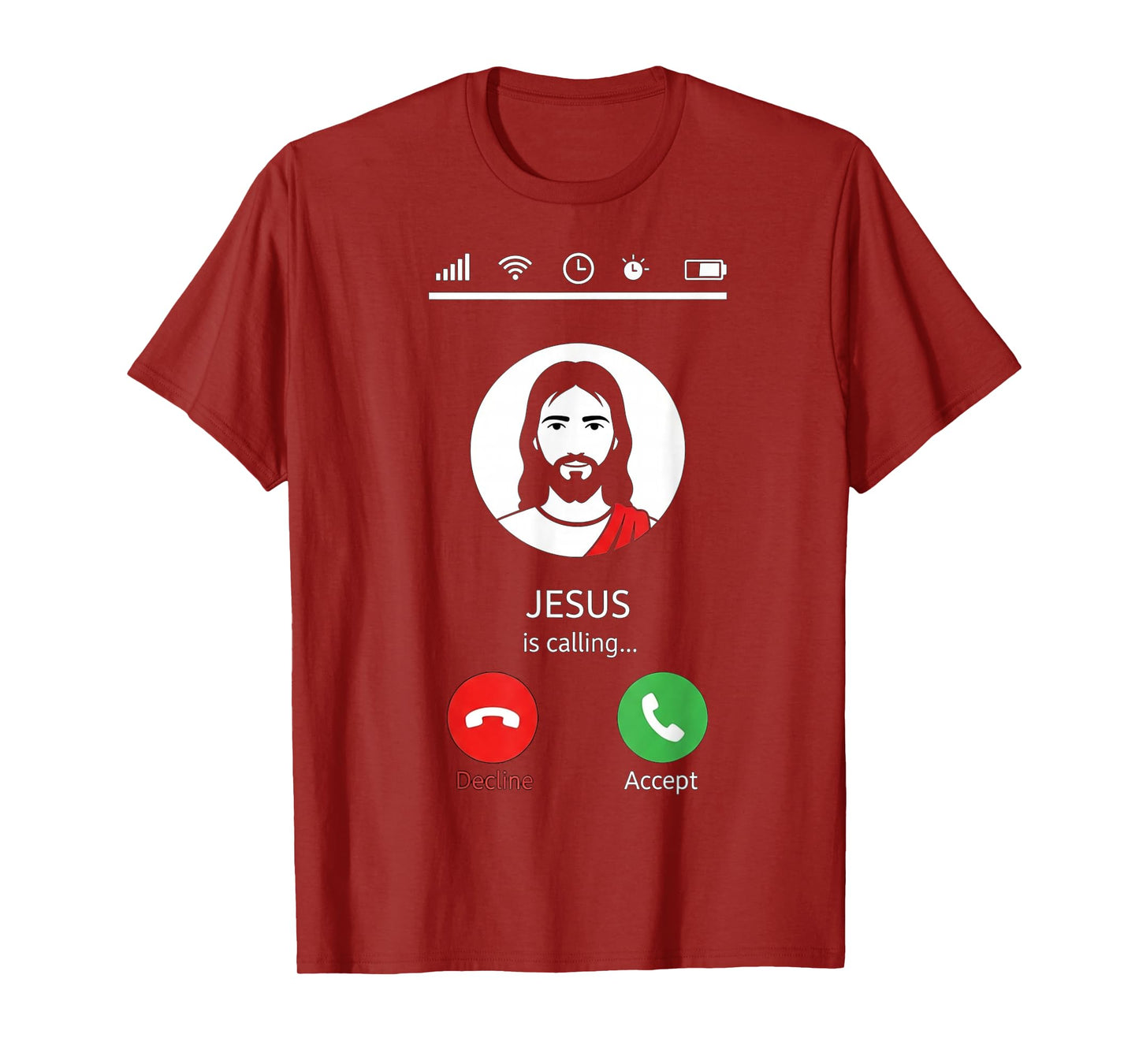 Funny Christian Humor Jesus Calling Accept or Decline Phone T-Shirt