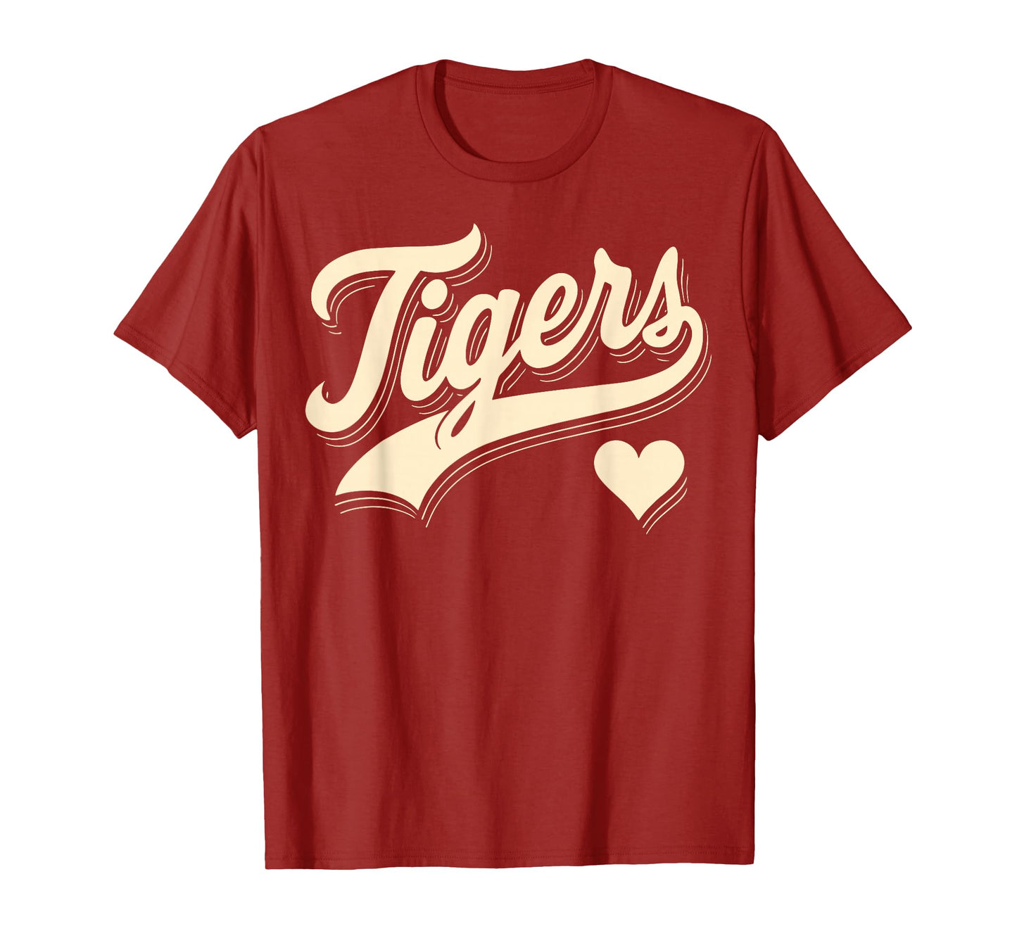 Vintage Tigers Name Heart Gift for Men Women Kid Boy Girl T-Shirt