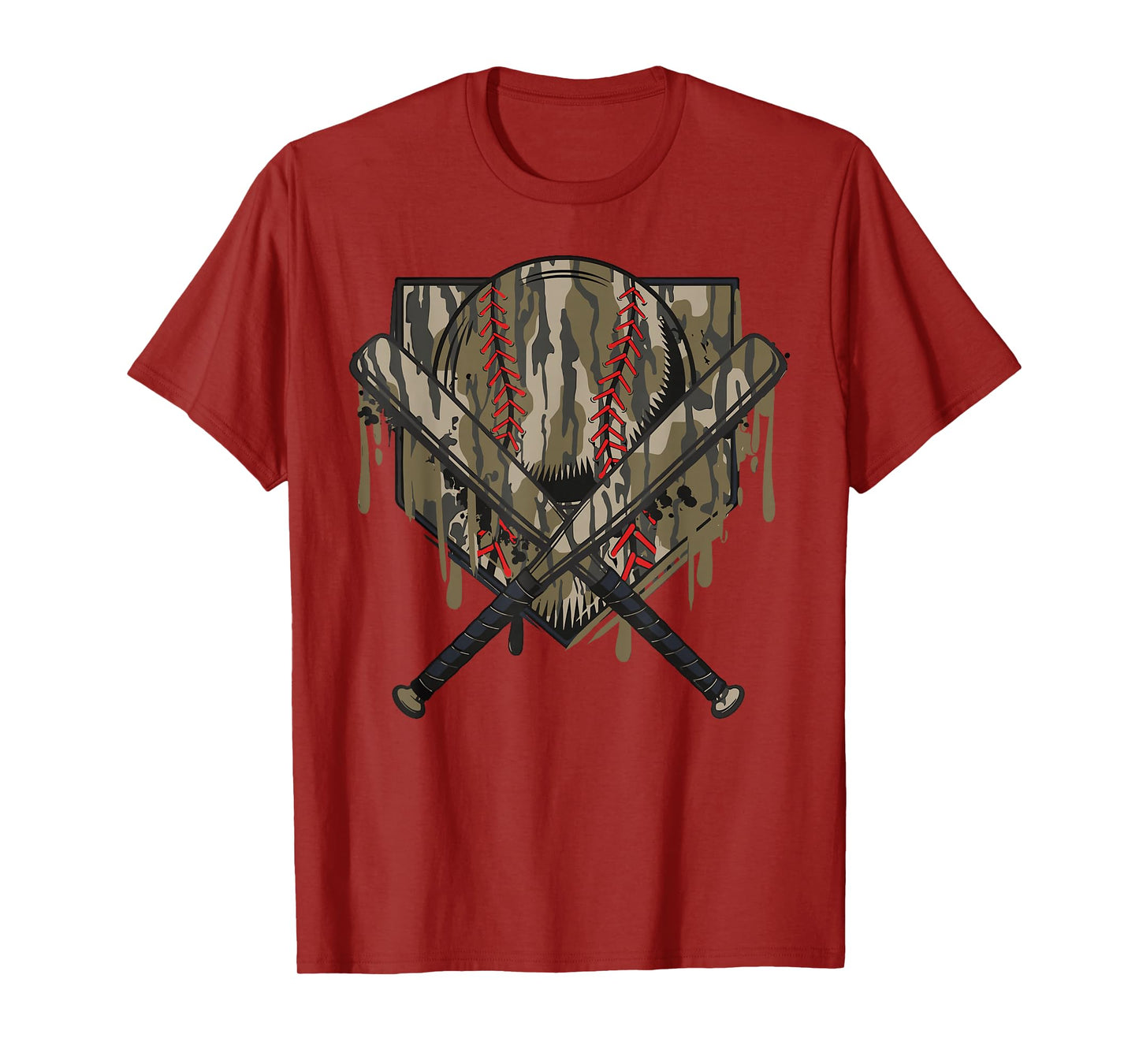 Baseball Drip for Boys Ice Cream Drip Old Camo Baseball Boys T-Shirt
