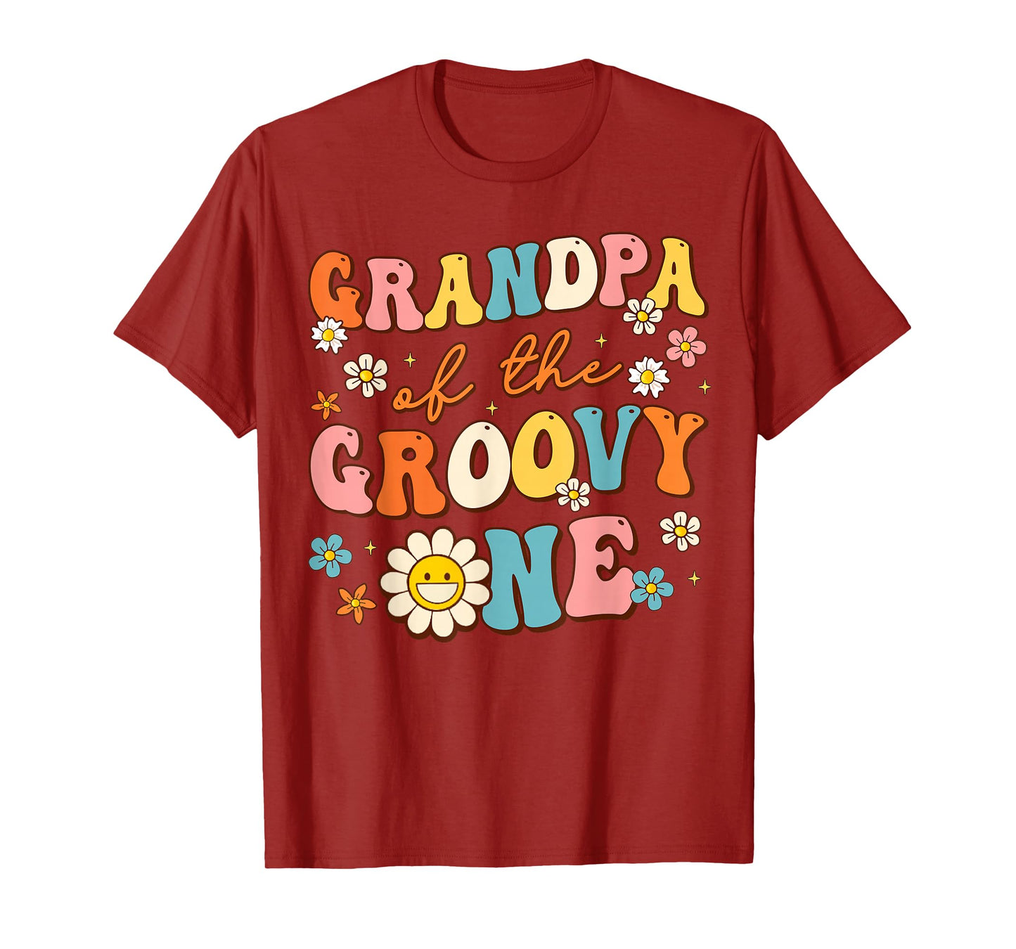 Grandpa Of Groovy One 1st Birthday Pregnancy Announcement T-Shirt
