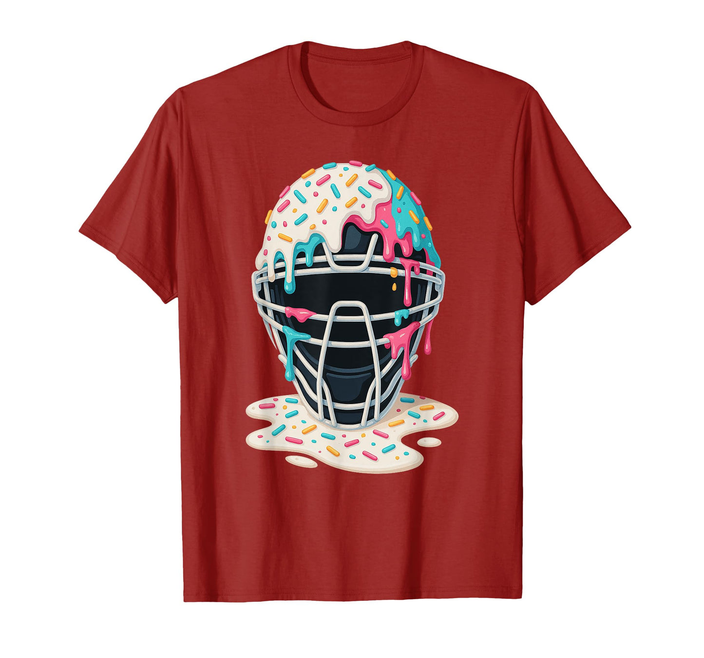 Ice Cream Drip Catcher Mask Summer Baseball T-Shirt