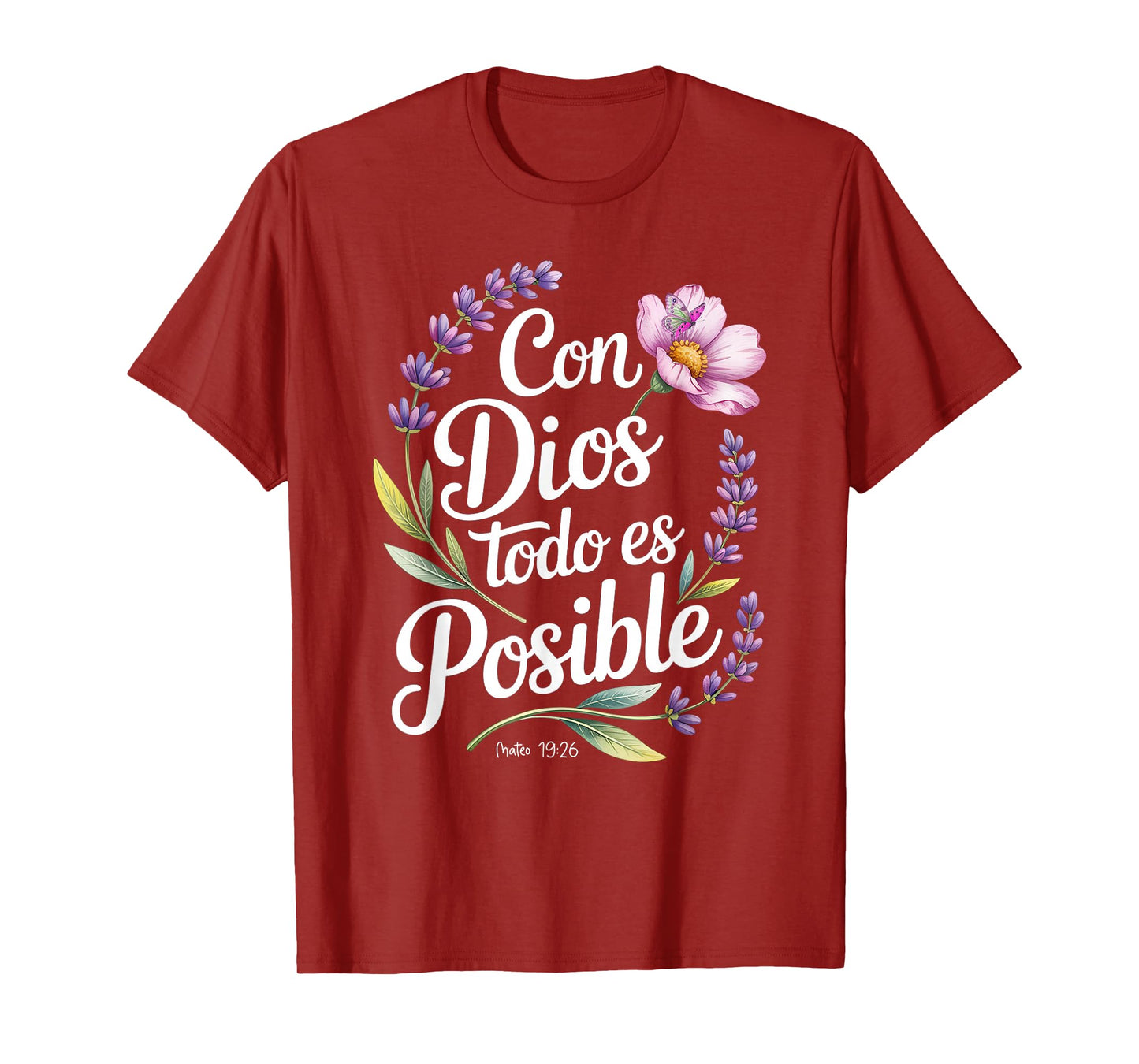 Con Dios Todo ES Posible Shirt Christian Spanish for Womens T-Shirt