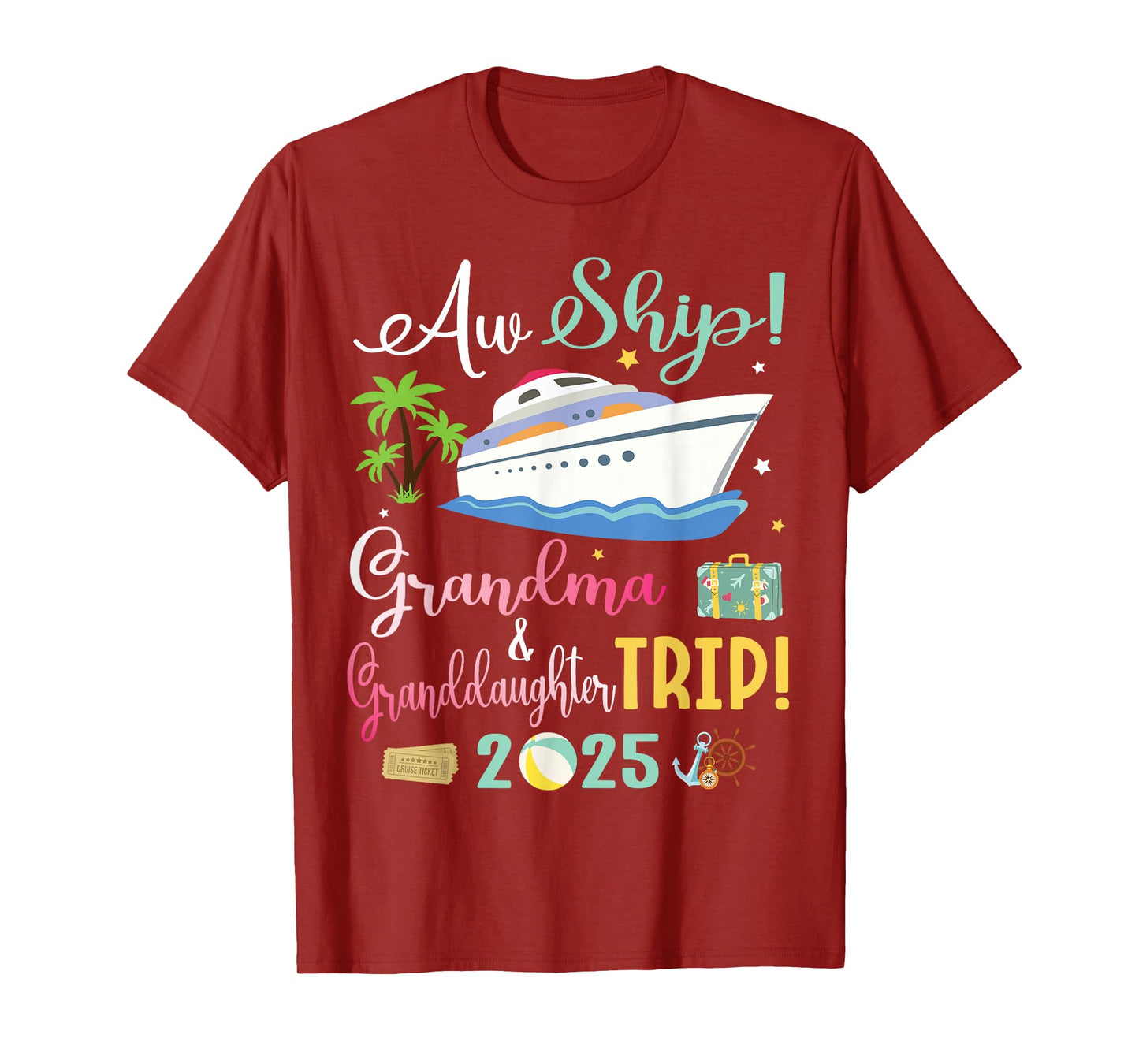 Aw Cruise Ship Grandma & Granddaughter Trip 2025 Family Day T-Shirt