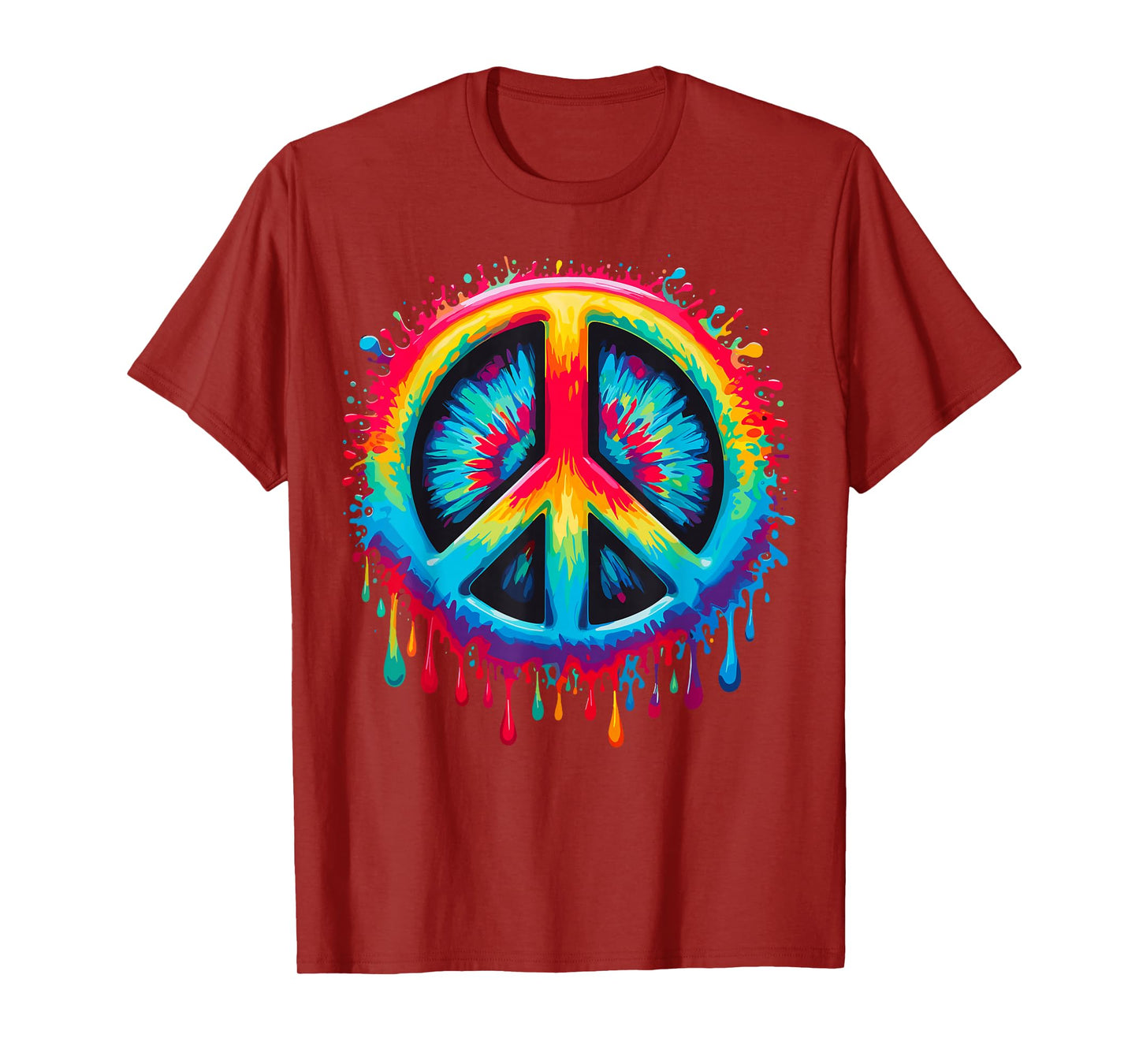 Tie-Dye Peace Sign Drip Hippie T-Shirt