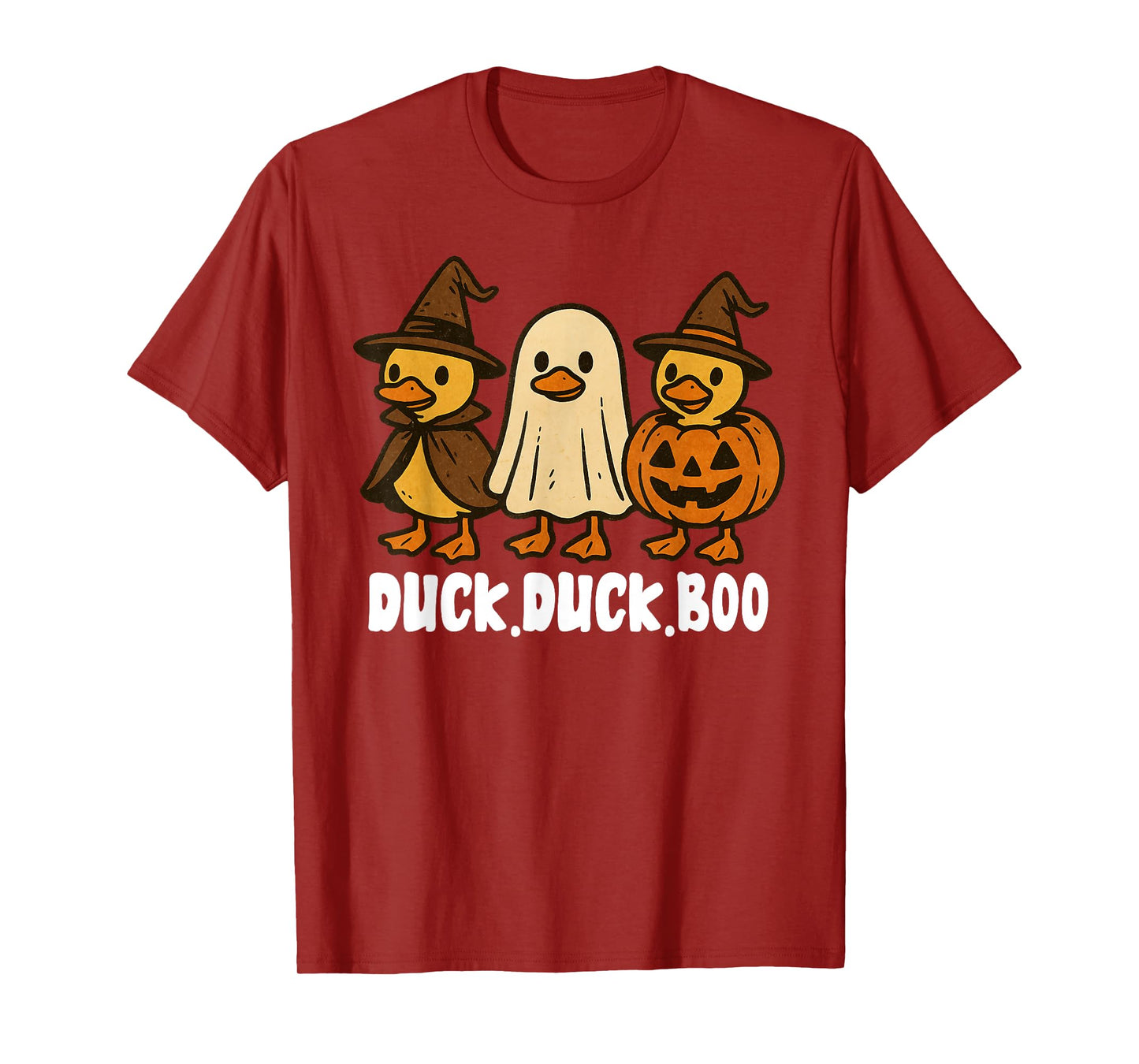 Duck Boo Funny Cute Spooky Halloween Retro Goose Pumpkin T-Shirt