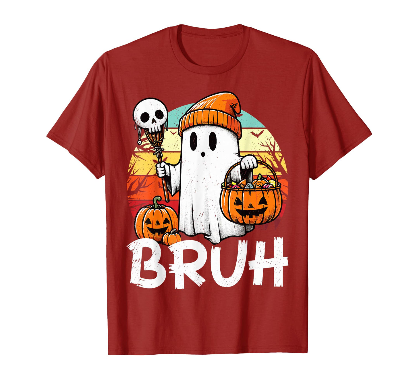 Bruh Ghost Funny Halloween Boo Spooky Halloween Bruh Ghost T-Shirt