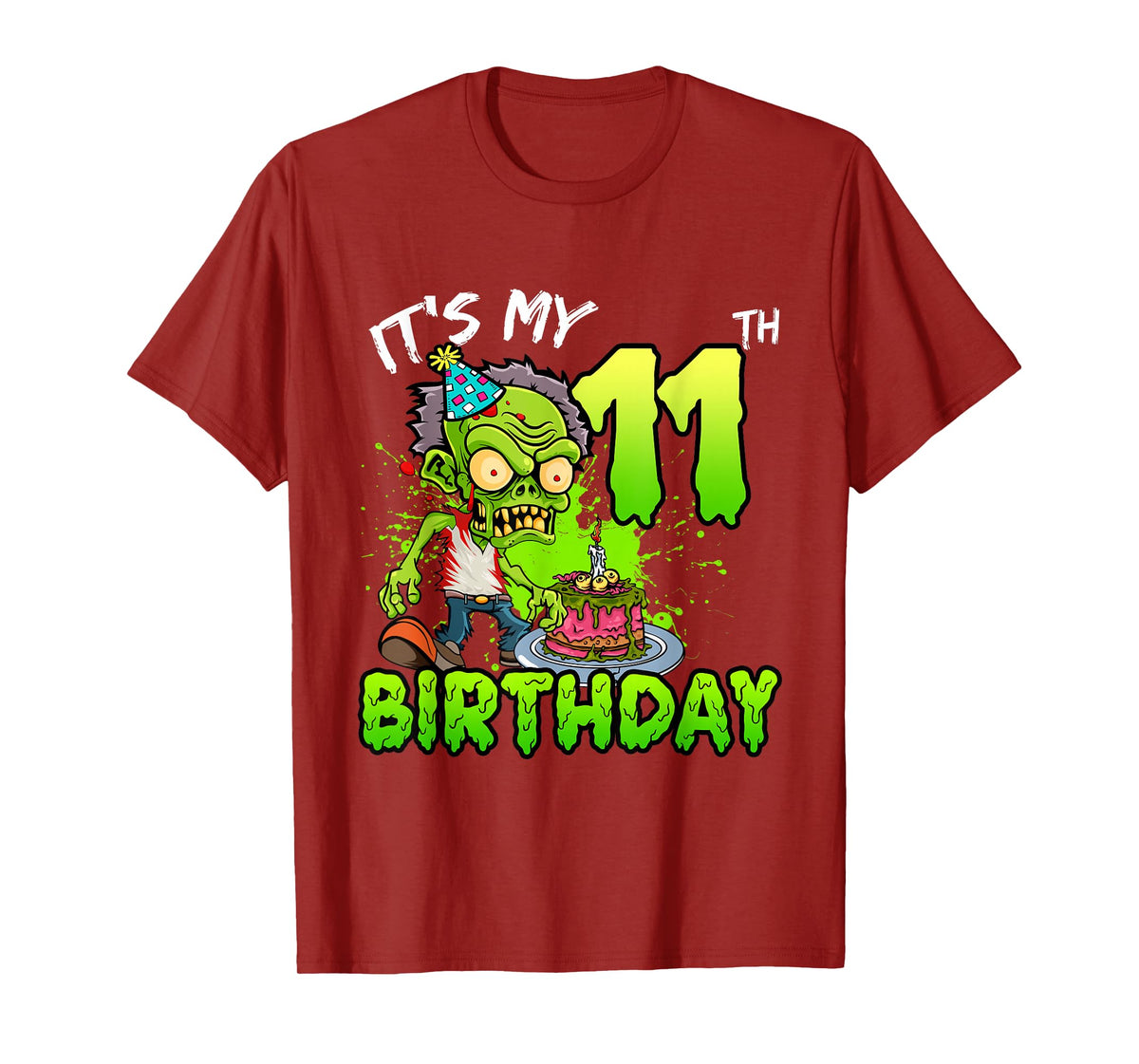 It's My 11th Birthday Zombie Lover 11 Year Old Boys Girls T-Shirt