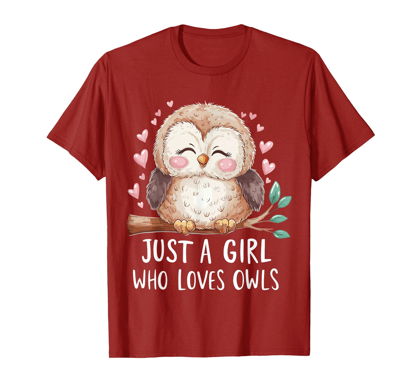 Just a Girl Who Loves Owls Cute Owl T-Shirt