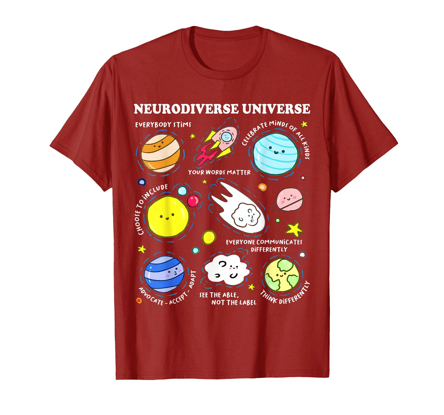 Kids Autism Awareness Neurodiverse Universe Neurodiversity T-Shirt