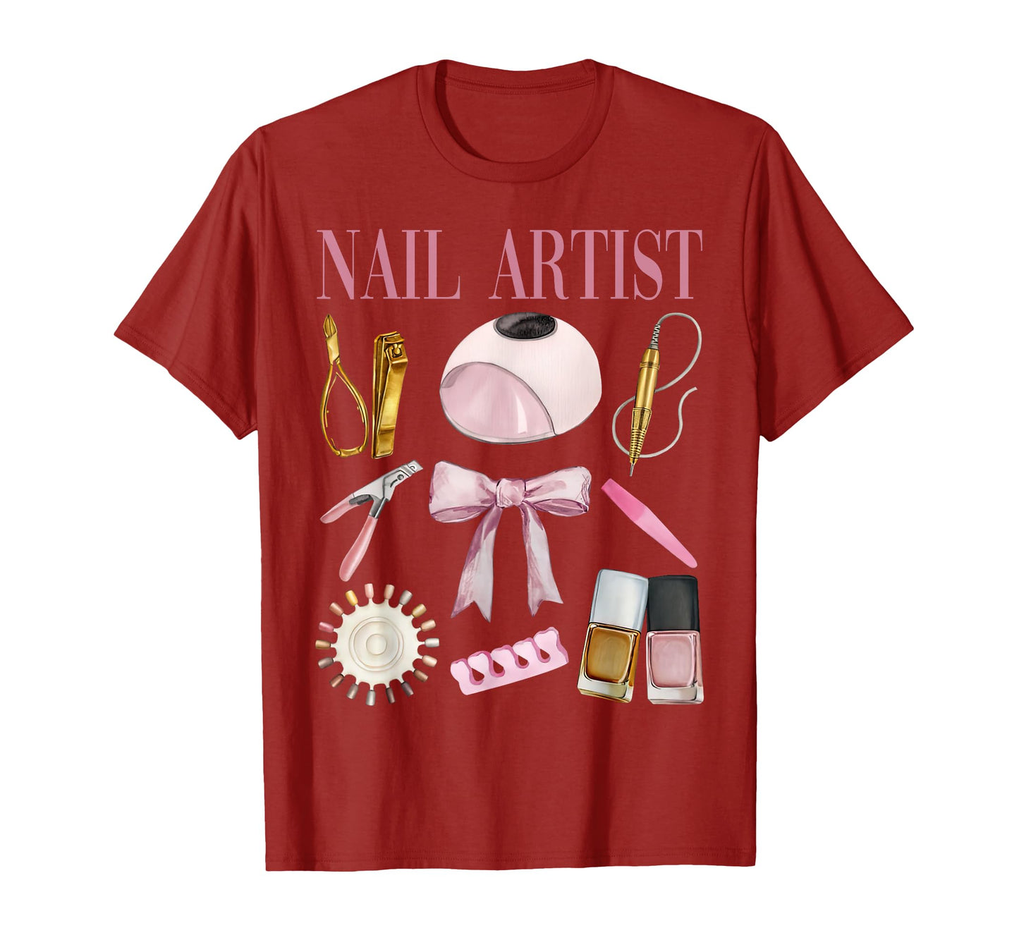 Vintage Coquette Bow Aesthetic Nail Tech Nail Technician T-Shirt