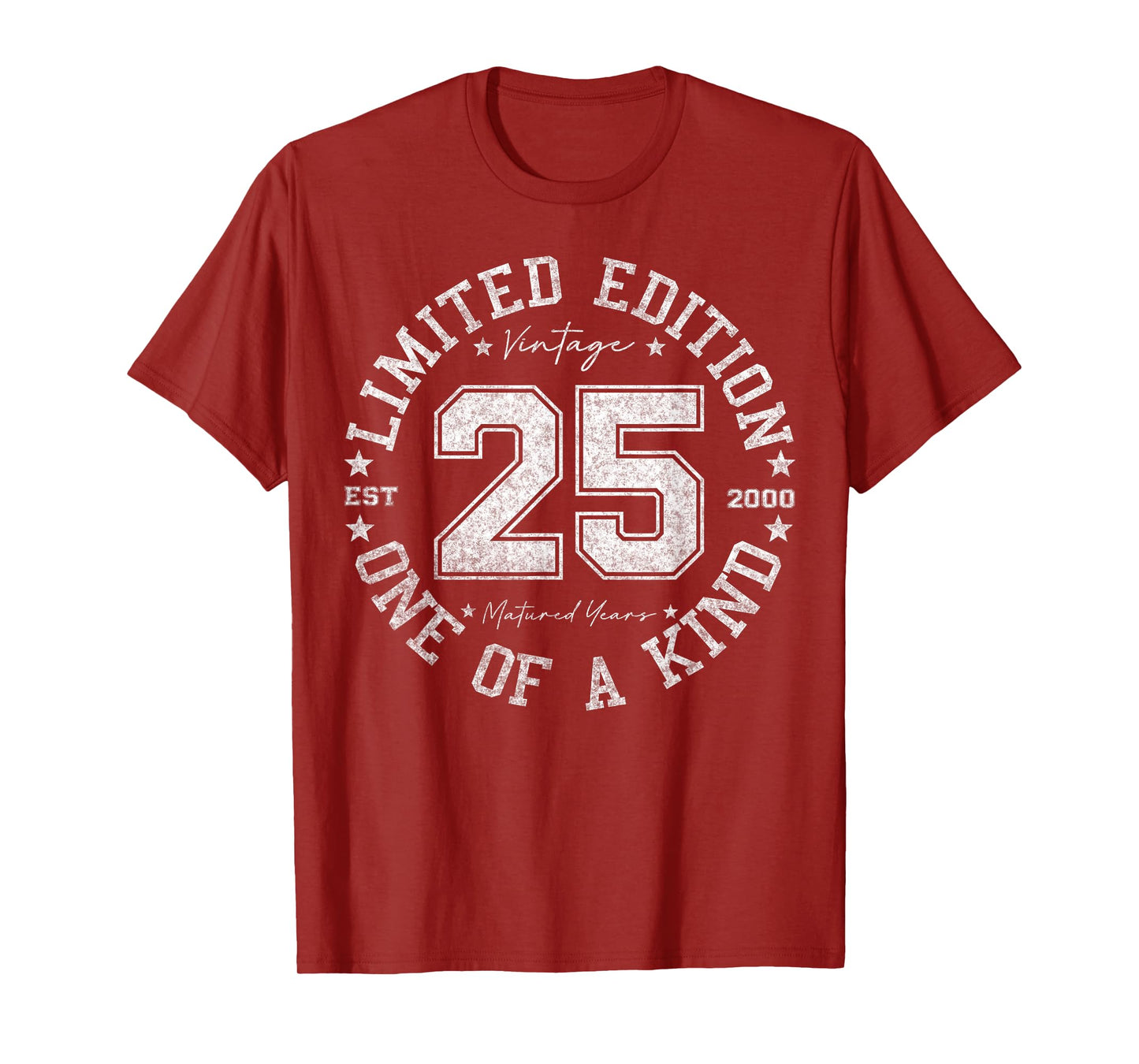 Retro One Of a Kind Shirts For Men Women 2025 25th Birthday T-Shirt, Unisex-Adults, Black, Small, Short Sleeve, T-Shirt