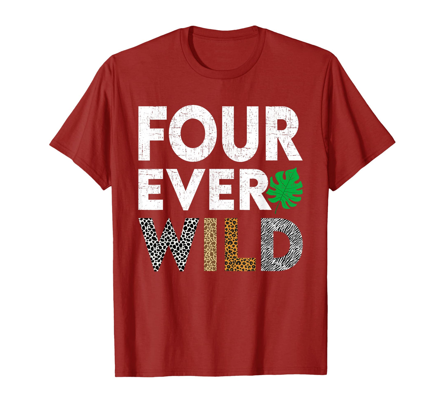 Kids Four Ever Wild 4th Birthday Wild Birthday T-Shirt